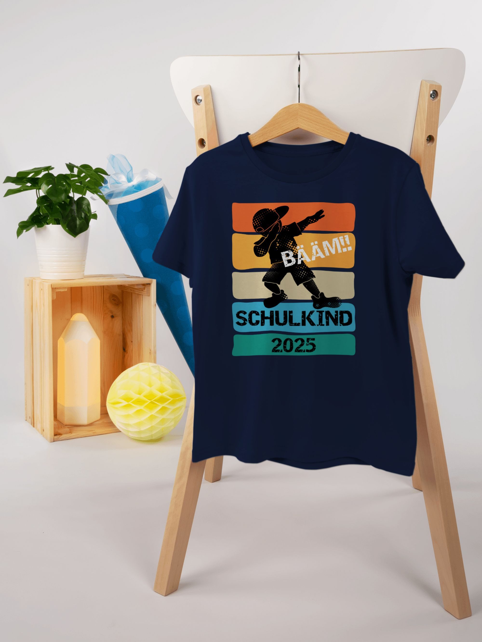 Shirtracer T-Shirt Bääm! Schulkind 2025 Einschulung Junge Schulanfang Geschenke
