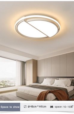 Daskoo Deckenleuchten 48cm Rund LED Deckenlampe mit Fernbedienung Dimmbar Schlafzimmer, LED fest integriert, Warmweiß/Neutralweiß/Kaltweiß, LED Deckenleuchte stufenlos dimmbar
