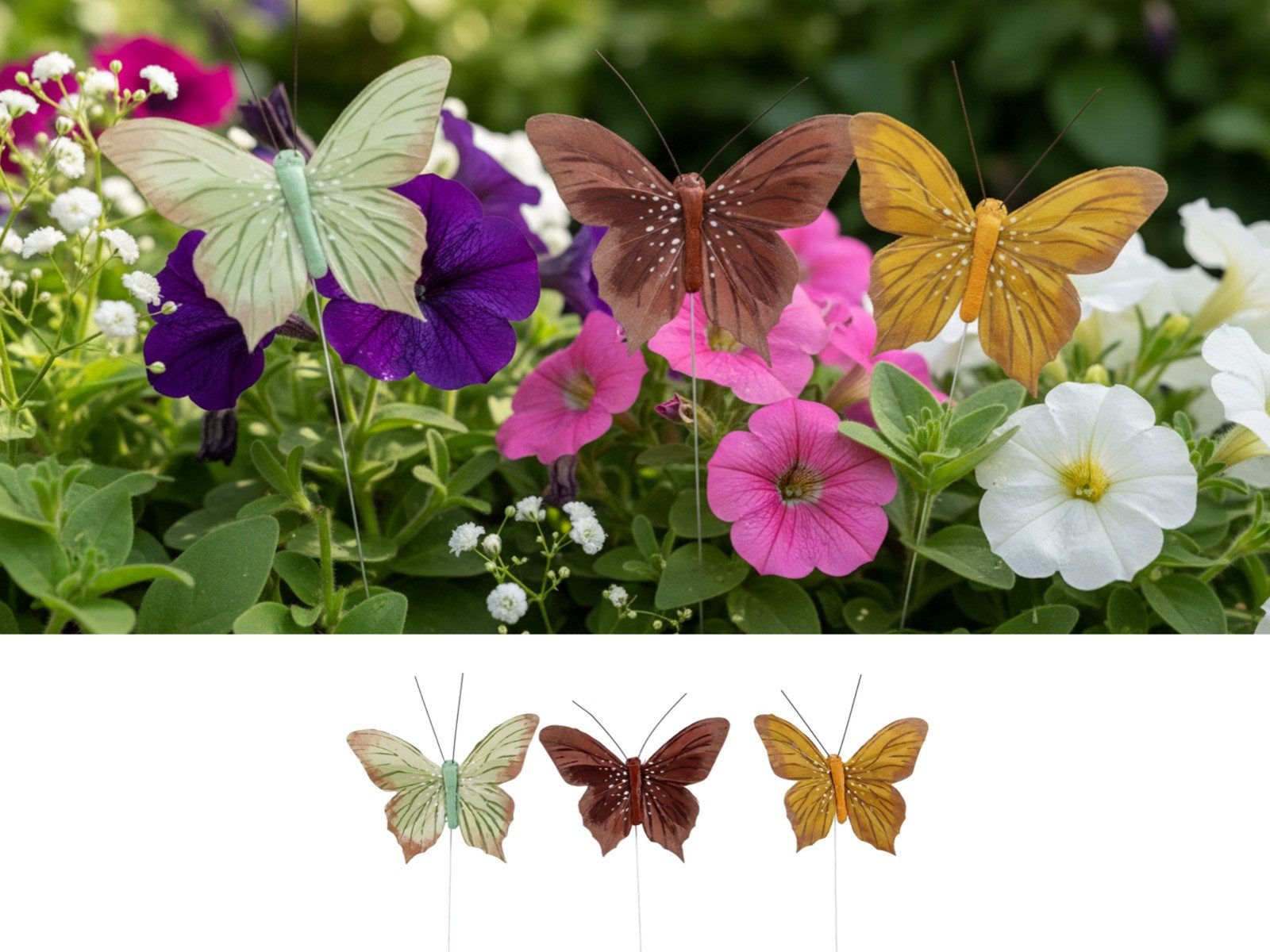 LK Trend & Style Papierschmetterlinge Federschmetterling zum Stecken, zu jeder Jahreszeit ein schöner Hingucker