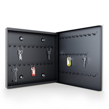 Primedeco Schlüsselkasten Magnetpinnwand und Memoboard mit Glasfront Motiv Weltkarte auf Holz (1 St)