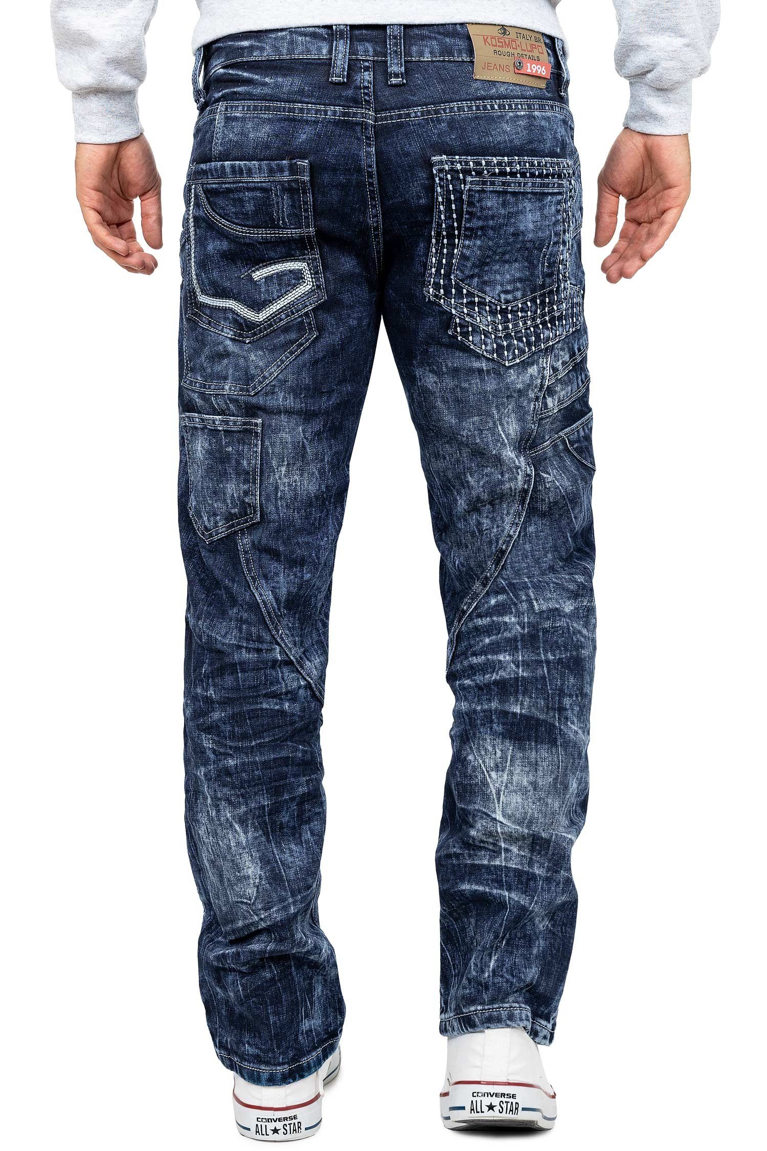 Kosmo Lupo 5-Pocket-Jeans Auffällige Regular Fit günstig online kaufen