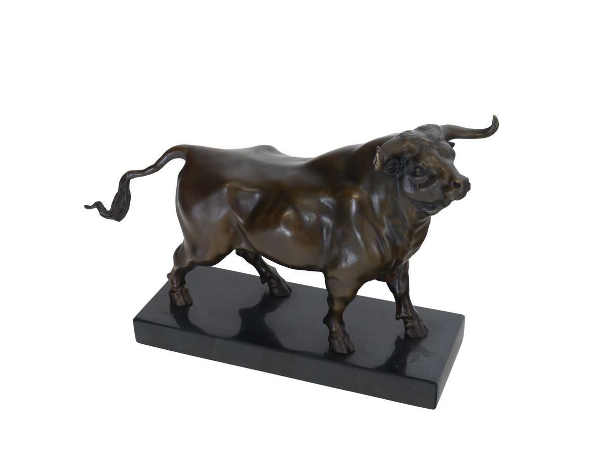 Dekoobjekt Wildlife-Dekoration: Bronze Stier Bulle auf Marmor
