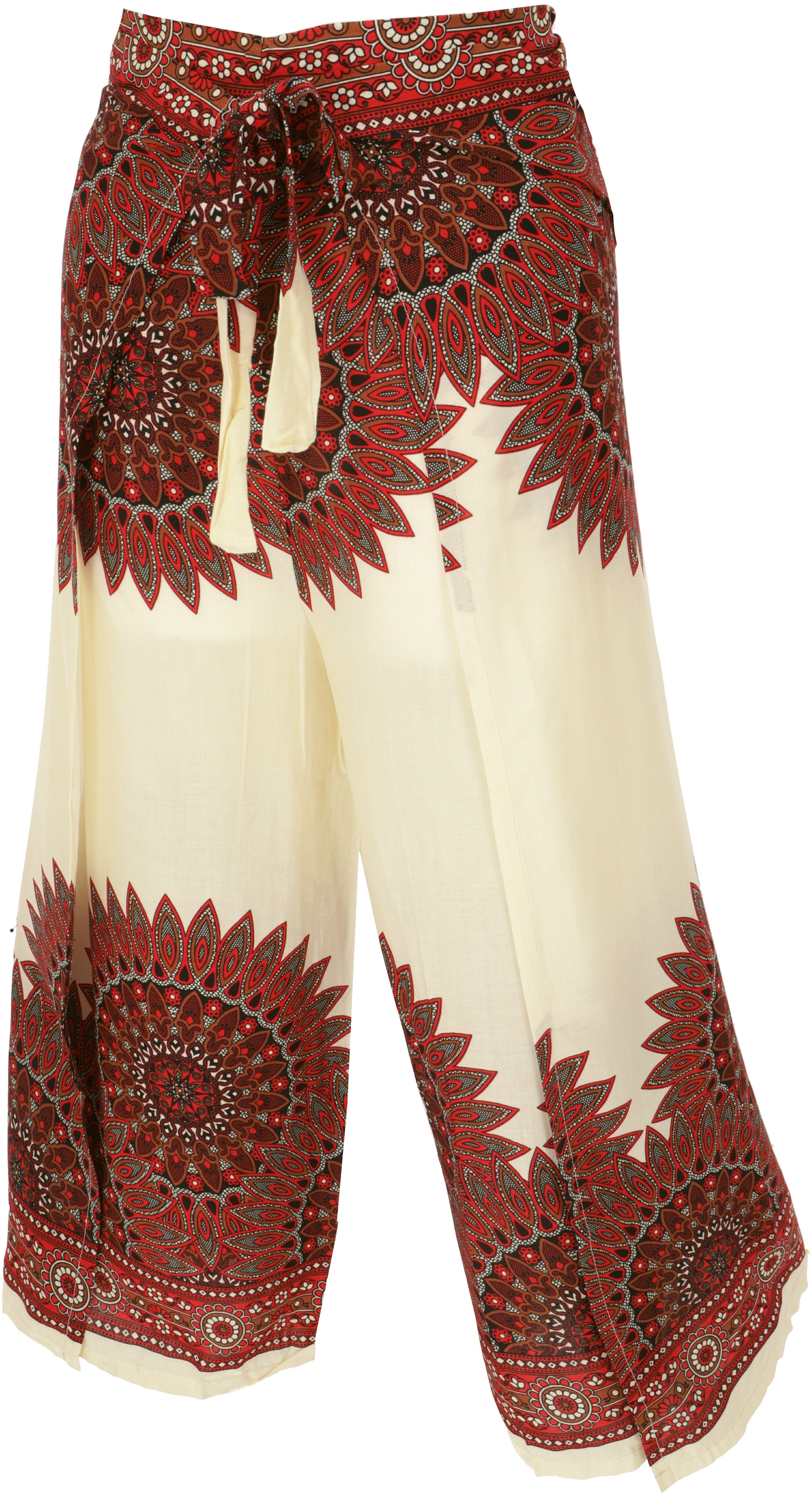 Guru-Shop Relaxhose Palazzohose, langer Boho Hosenrock, Wickelhose,.. alternative Bekleidung
