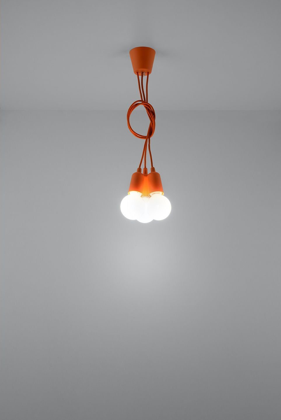 Licht-Erlebnisse Pendelleuchte NESSA, Leuchtmittel, ohne Jugendzimmer 90cm verstellbar bis Orange Hängelampe Küche Retro E27