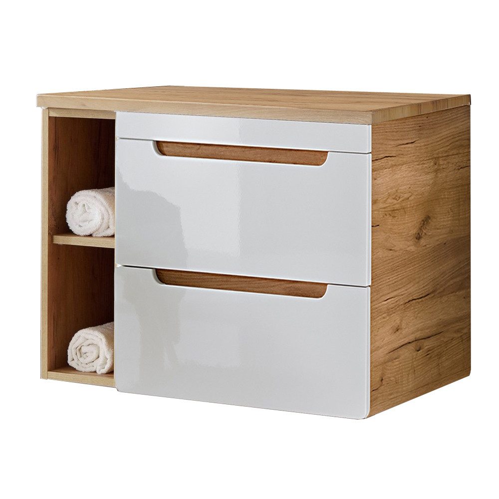 Lomadox Waschbeckenschrank LUTON-56 weiß mit Wotan günstig online kaufen