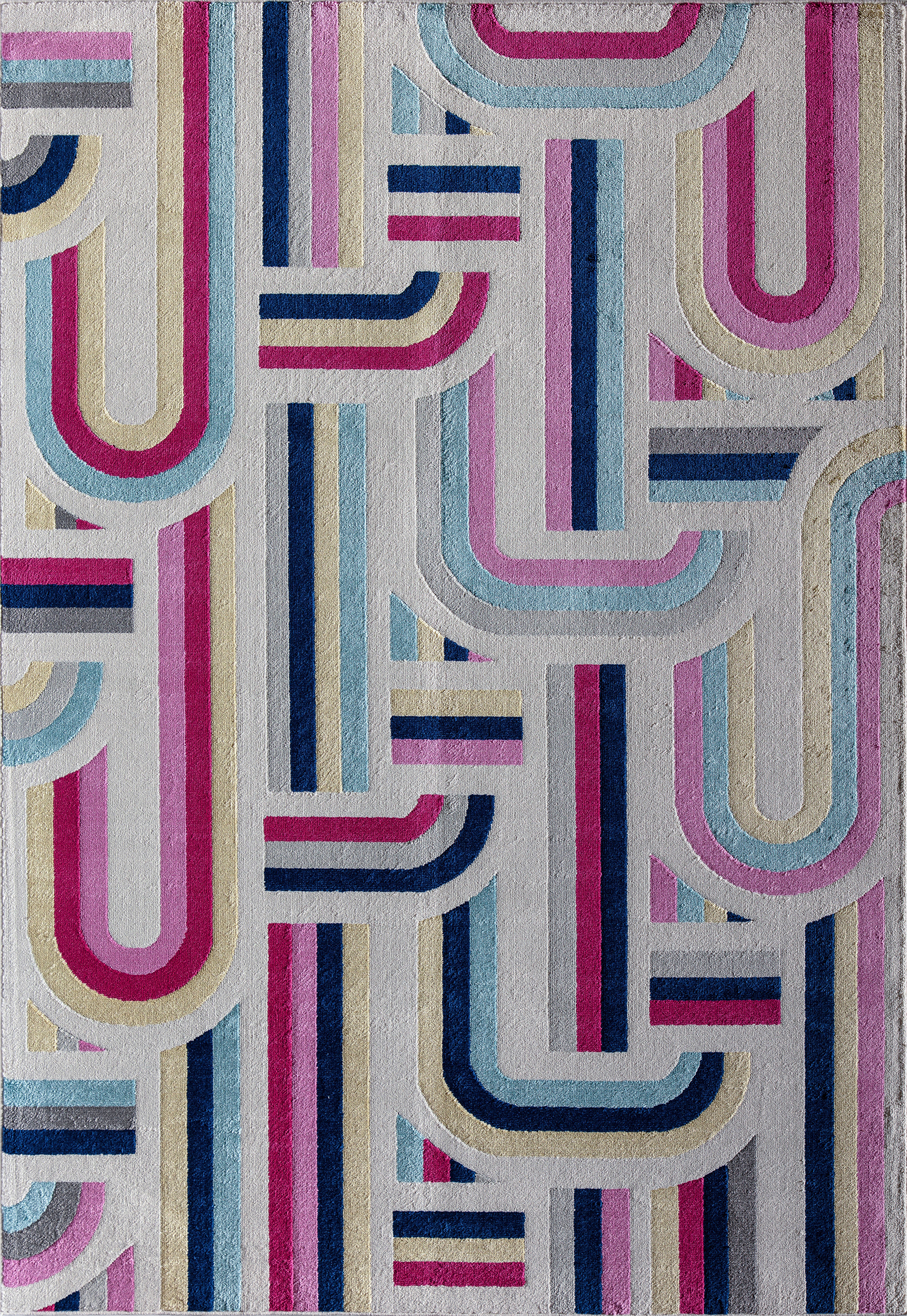 Teppich Vera VE15, CosmoLiving by Cosmopolitan, rechteckig, Höhe: 10 mm, dichter  Kurzflor Designerteppich, modisch, Scandi-Look, Regenbogen
