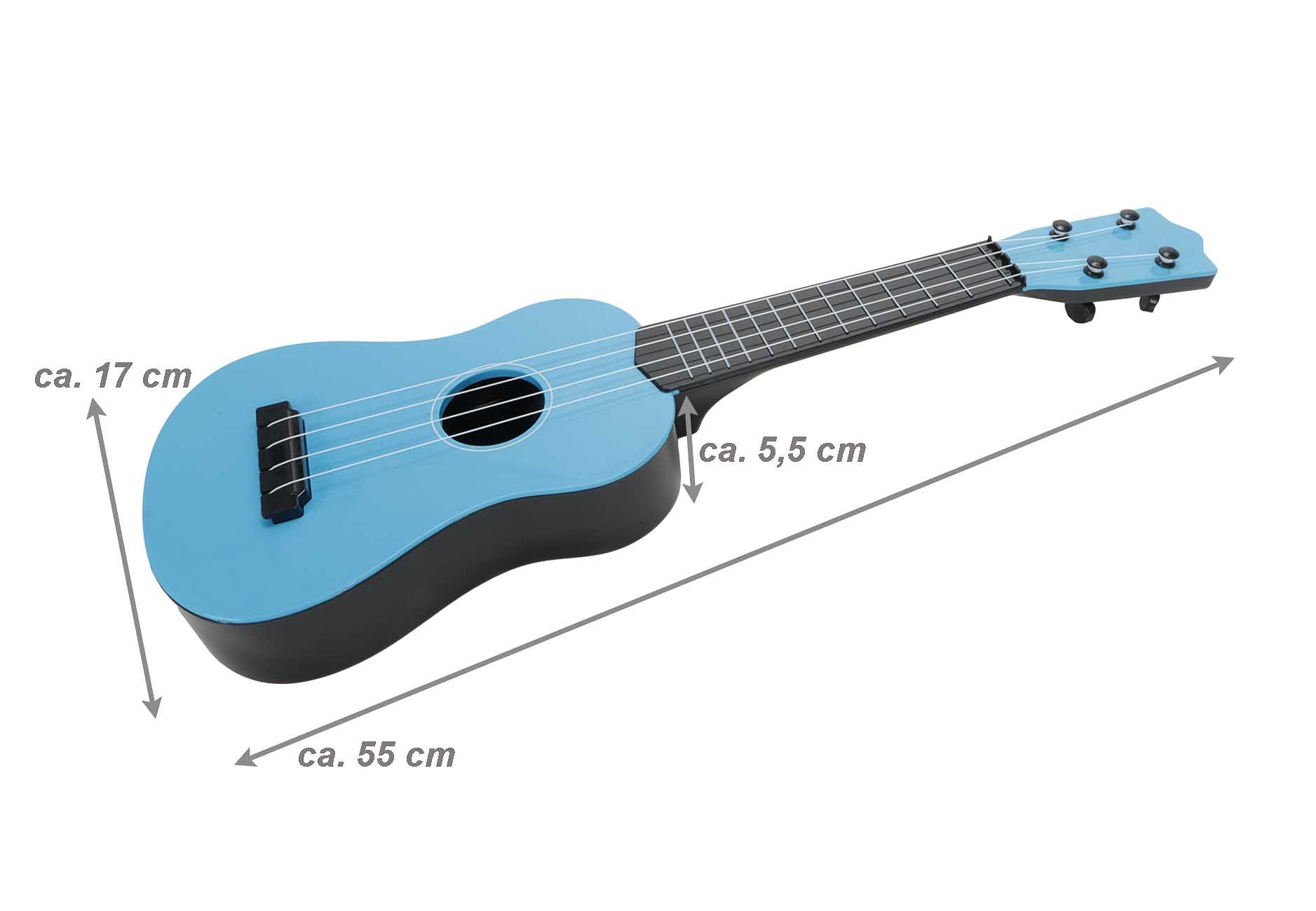 Eddy Toys Spiel-Gitarre Kindergitarre, (4 Kunststoff-Saiten), Spielzeug Gitarre