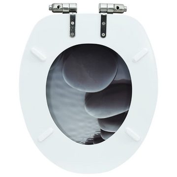vidaXL WC-Sitz Toilettensitz mit Soft-Close-Deckel MDF Stein-Design (1-St)