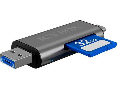 ICY BOX ICY BOX SD/MicroSD, USB 2.0 Card Reader mit USB-C & -A und OTG Computer-Adapter