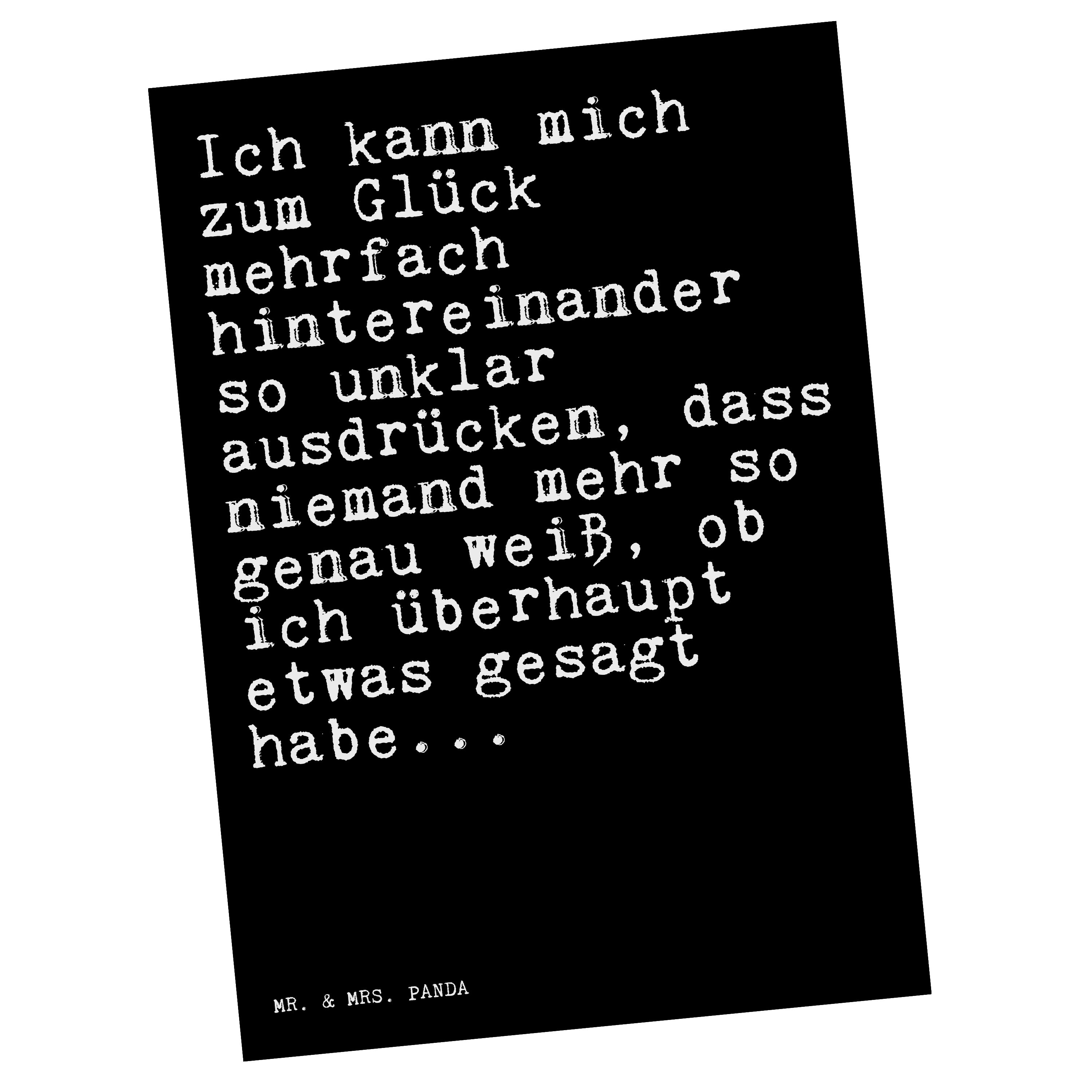 Mr. & Mrs. Panda Postkarte »Ich kann mich zum... Schwarz Geschenk