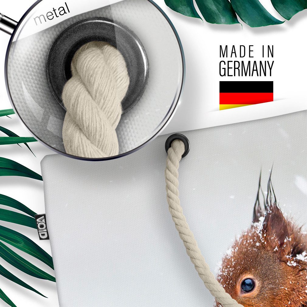 VOID Strandtasche (1-tlg), Eichhörnchen Winter Schnee Winter Eichhörnchen Schnee Weihnachten Her
