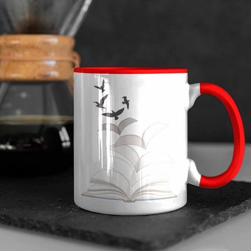 Trendation Tasse Trendation - Leseratte Geschenk Tasse Buch Grafik Bücher Lesen Bücherwurm Geschenk Spruch Lesen