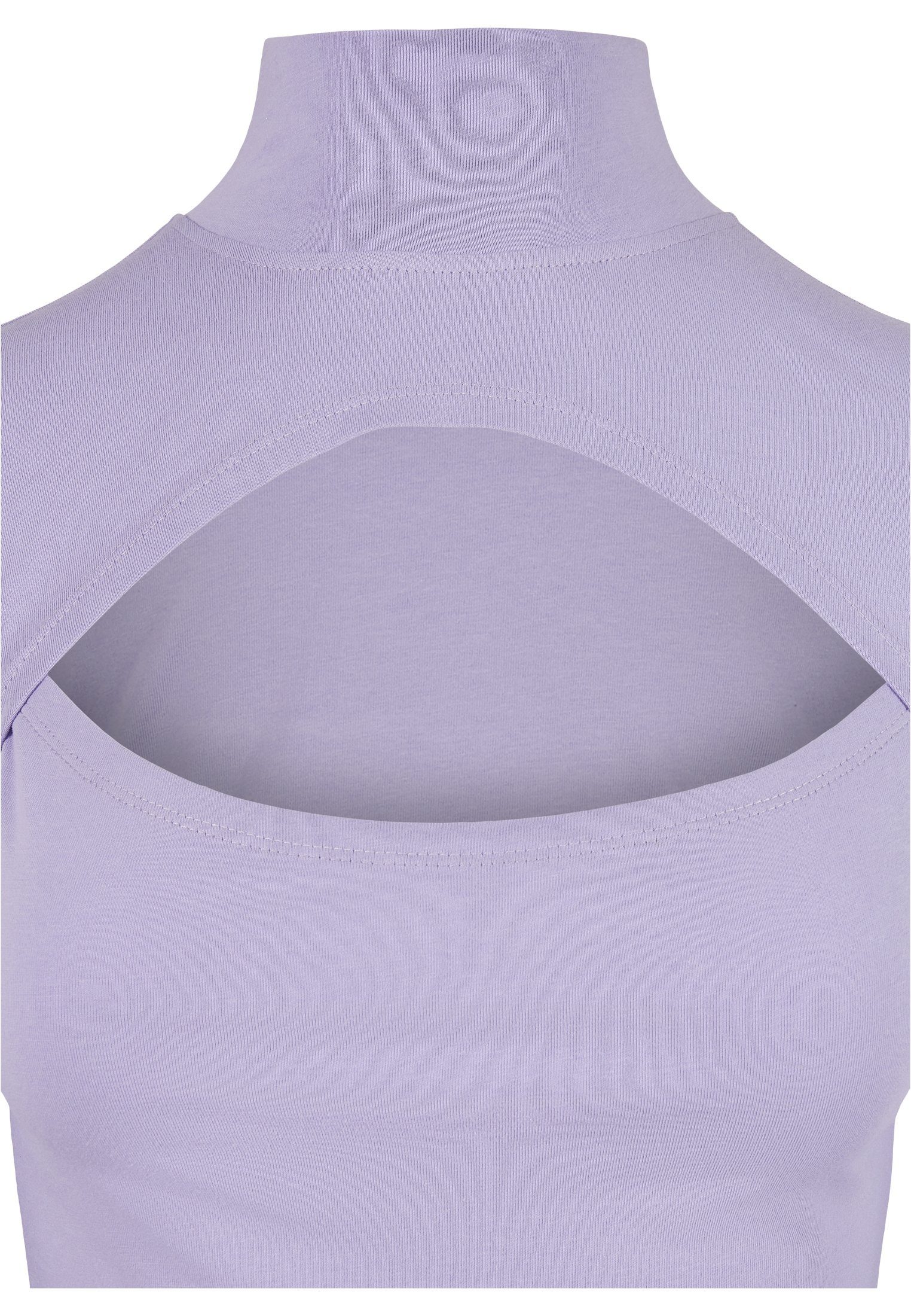 URBAN CLASSICS Langarmshirt Damen Longsleeve Cut-Out (1-tlg) Turtleneck lavender Ladies