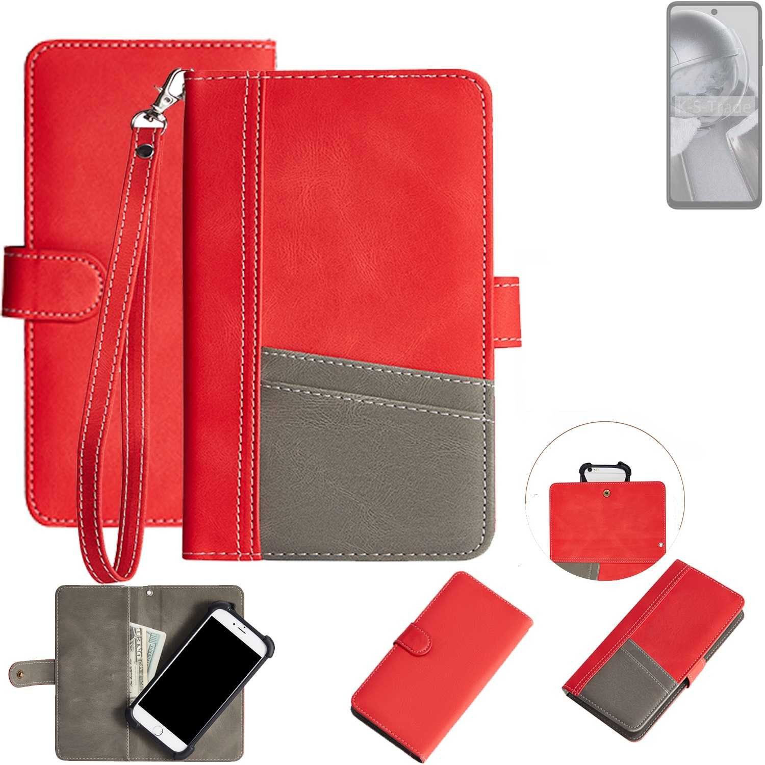K-S-Trade Handyhülle für HMD Pulse Pro, Handy Schutzhülle Hülle Portemonnee Brieftasche Klapphülle