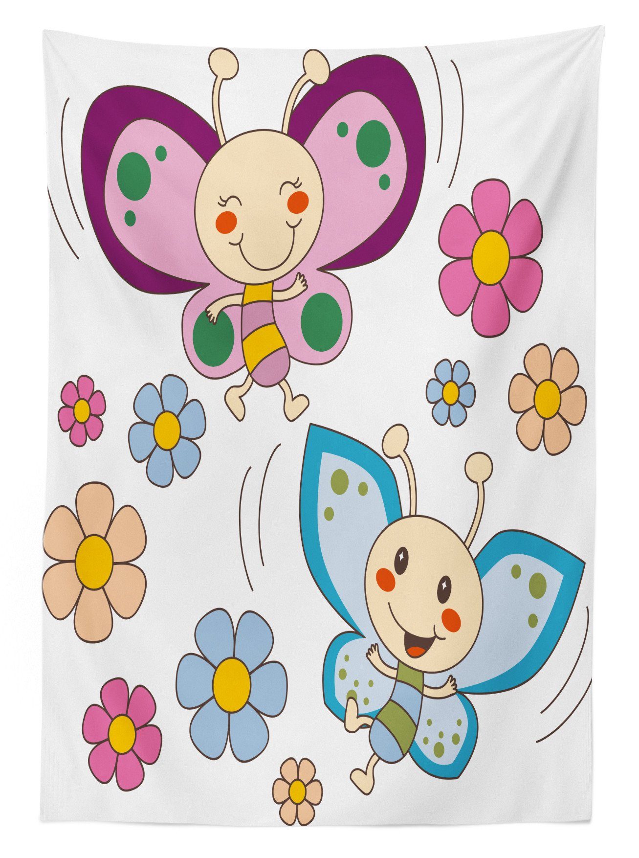 Kindergarten Außen Baby-Schmetterlings-Paar Für Abakuhaus Waschbar Bereich Farbfest Farben, Klare Tischdecke den geeignet