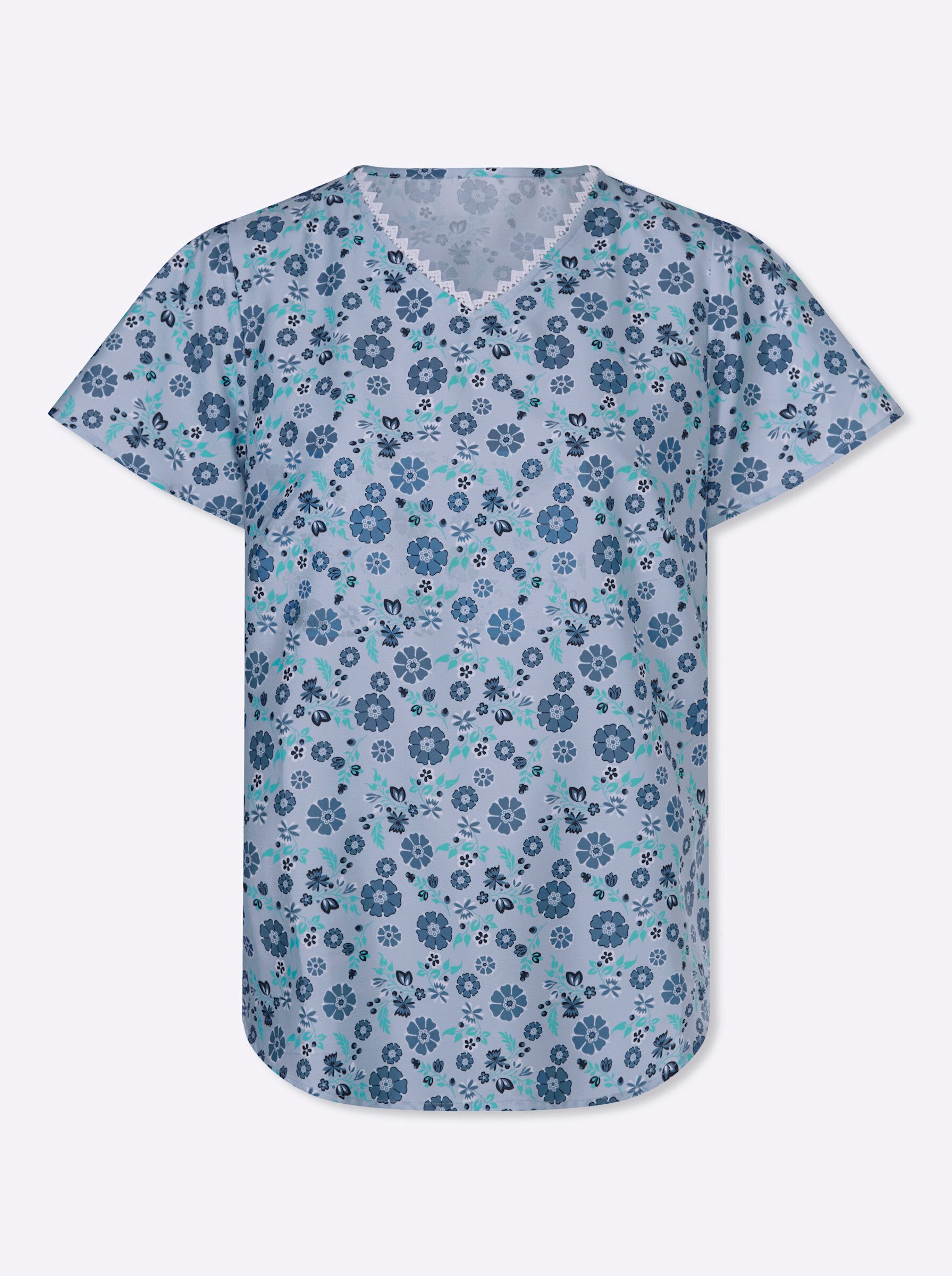 Klassische Bluse Schlupfbluse Kurzarm