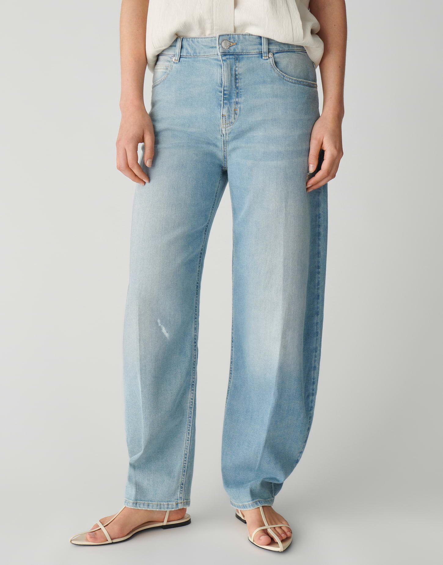OPUS PANTS Relax-fit-Jeans Mari clear aus Candiani Denim mit Stretchkomfort Praktische Taschen runden den entspannten Look ab