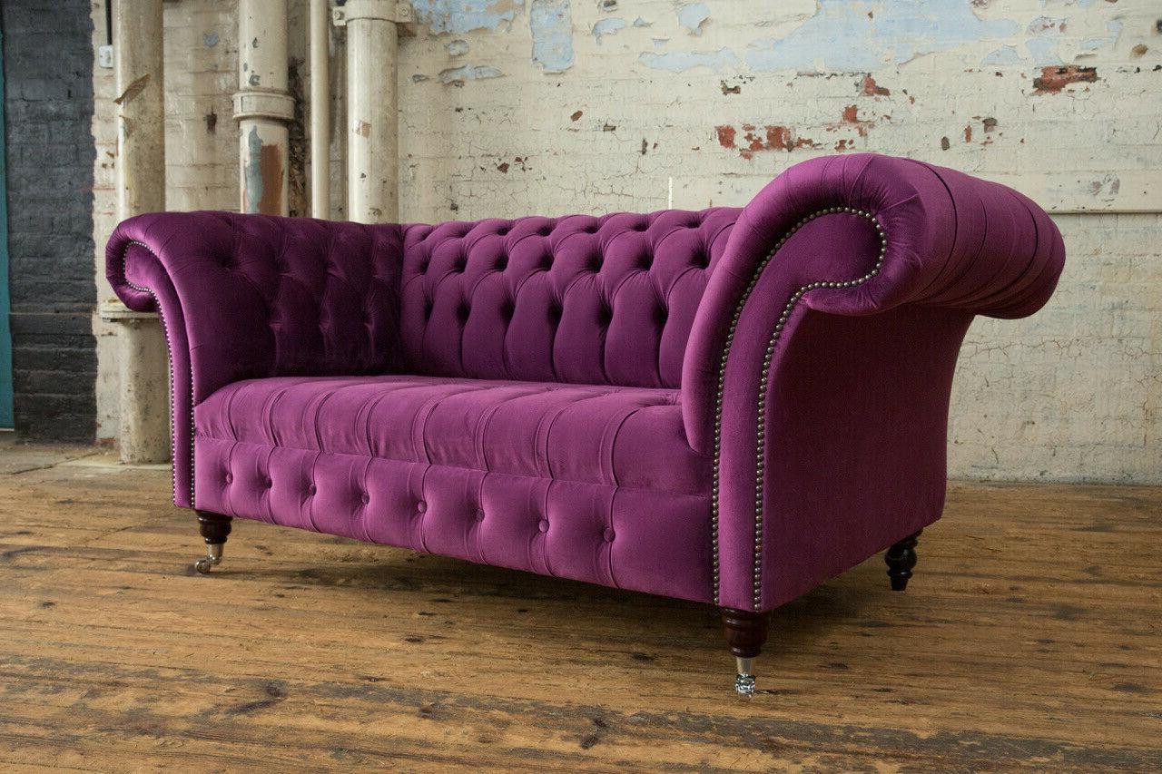 Xlmoebel Chesterfield-Sofa Neues lila Luxus-Sofa im Chesterfield-Design mit Polsterung, 1 Teile, Hergestellt in Europa