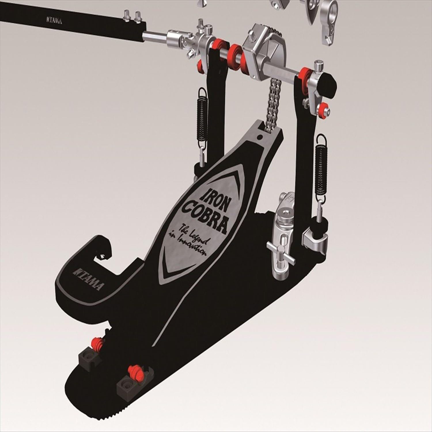 Tama Schlagzeug Tama Doppelpedal HP900PWN Iron Cobra Power Glide,Doppelfußmaschinen, Fußmaschinen, Professionelle Doppelfußmaschine