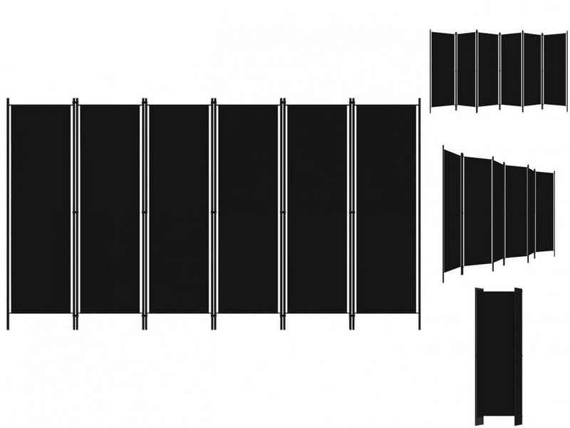 vidaXL Raumteiler Paravent Trennwand Spanische Wand 6-tlg Raumteiler Schwarz 300x180 cm