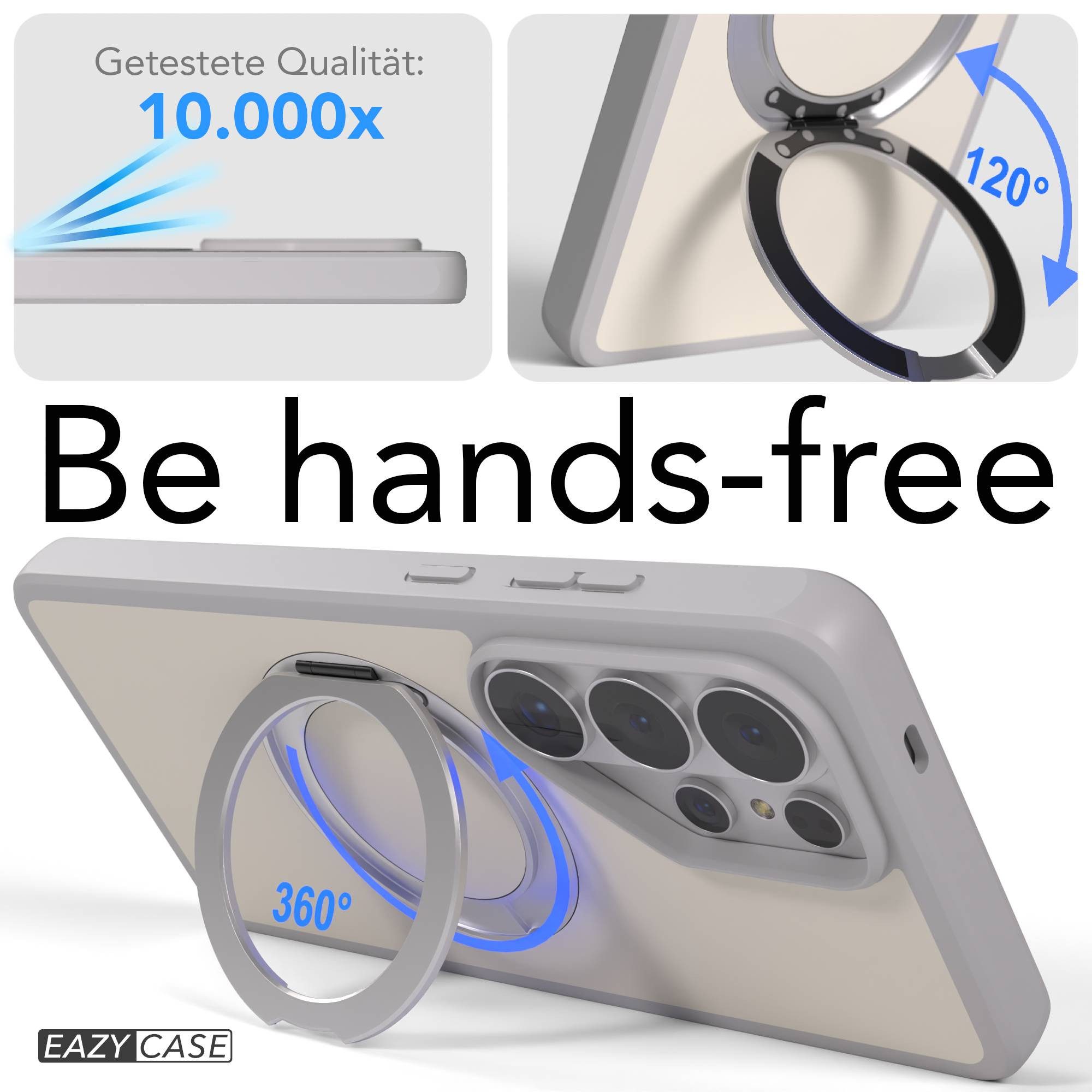 EAZY CASE Handyhülle Outdoor Galaxy S26 Ultra Case mit MagSafe Rotation Ring 6,9 Zoll, Moderne aufstellbare Handyhülle stoßfest Bumpercase kratzfest in Grau – Bild 5 von 5