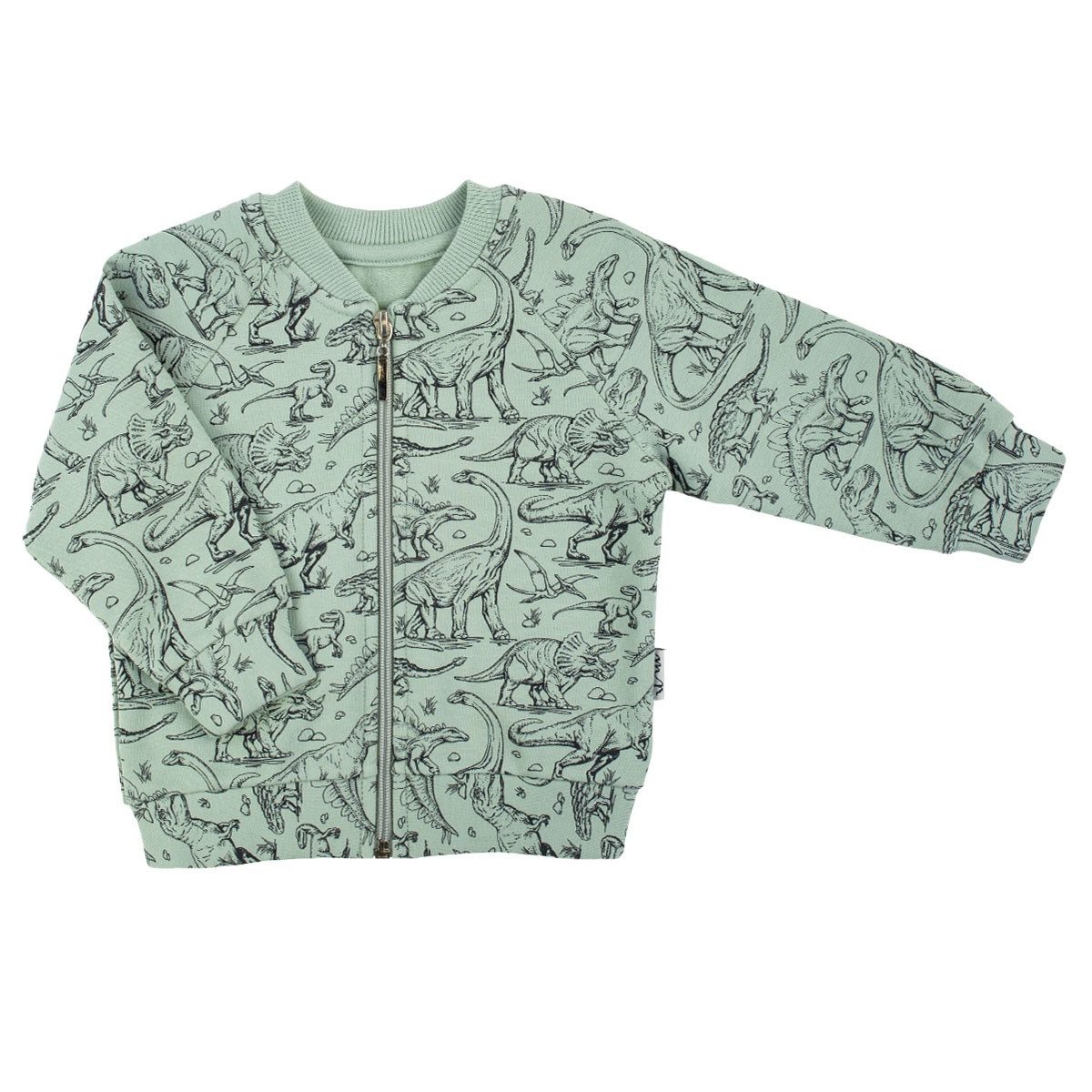 Bamar Nicol Sweatjacke Sweatjacke in Olivgrün mit Dinosauriern (200052)