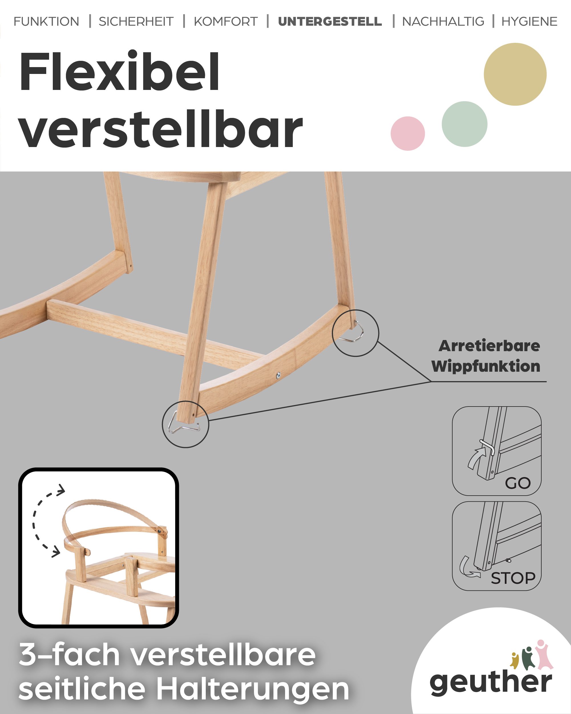 Geuther Stubenbett Moses Set: Korb und Untergestell – Bild 5 von 5