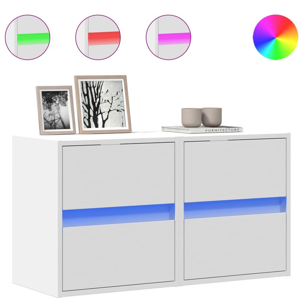 vidaXL TV-Wand TV-Wandschränke mit LED-Beleuchtung 2 günstig online kaufen