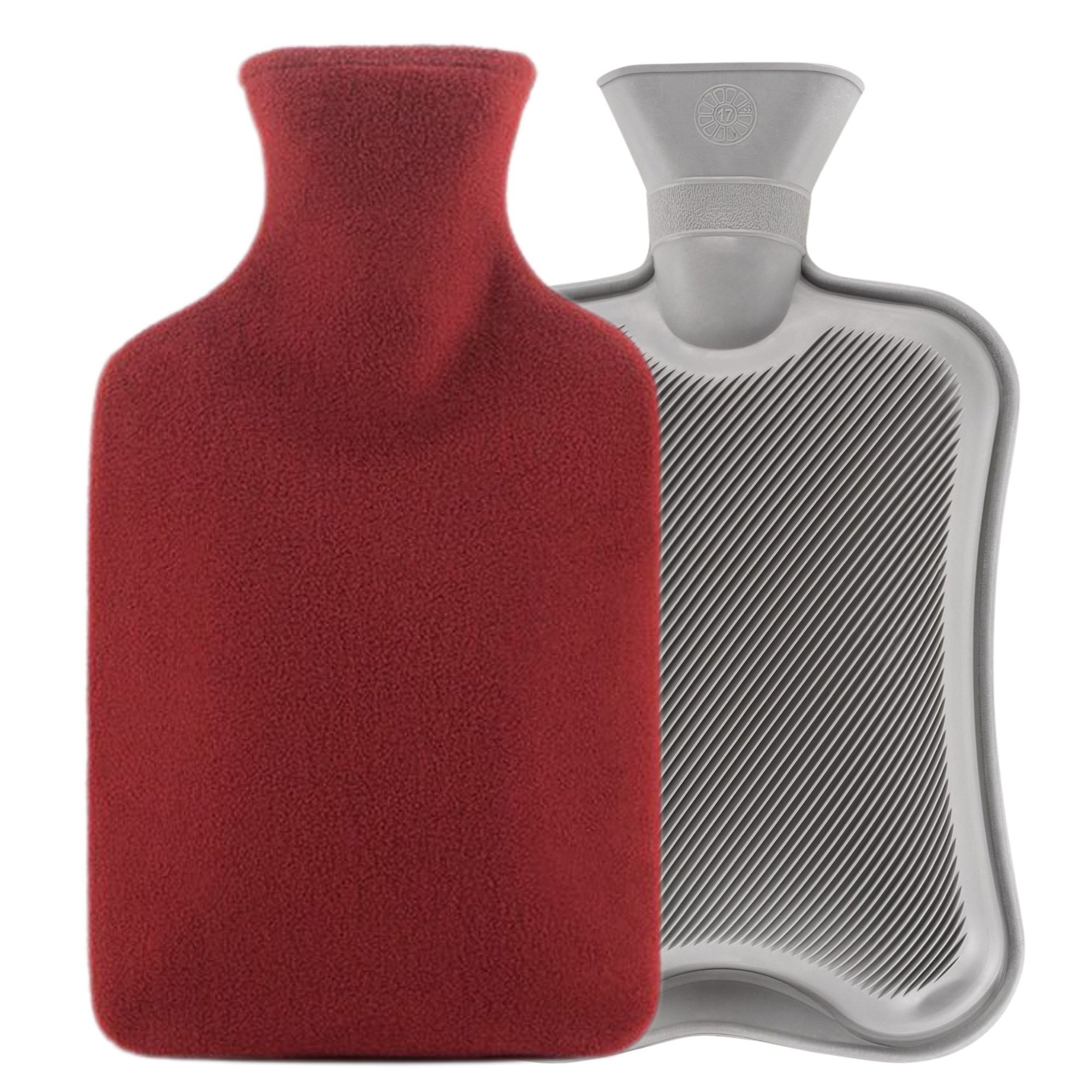 Blumtal Wärmflasche mit Bezug aus Polar Fleece, (für Kinder und Erwachsene, Bettflasche zur Schmerzlinderung, aus Naturkautschuk für Kinder und Erwachsene)