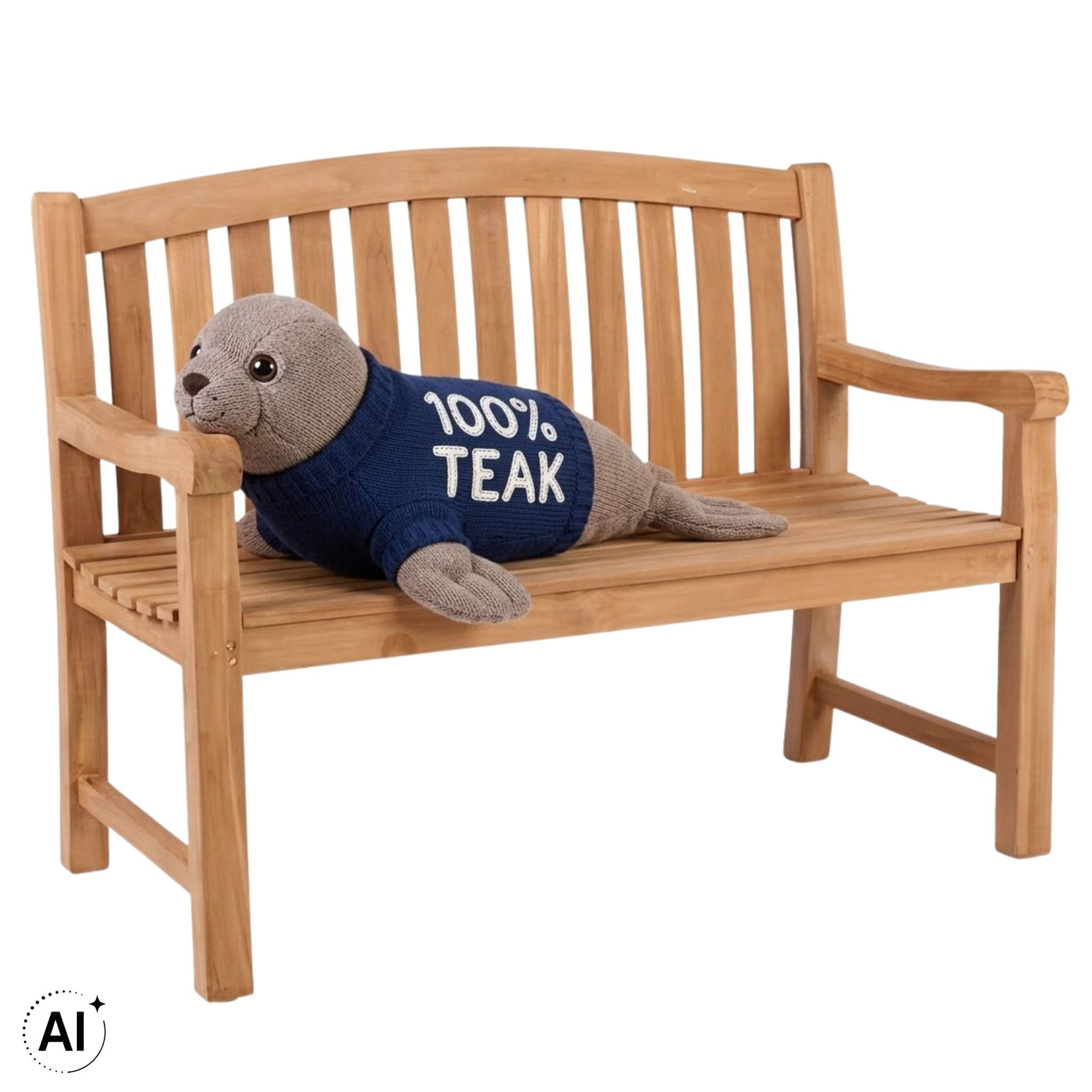 MR.DEKO Gartenbank Teak Swindon – 2-Sitzer Bank, ergonomisch, wetterfest (2-Sitzer Bank, zerlegt geliefert, ideal für Terrasse, 1-St), Massive Sitzbank Garten und Balkon, 250 kg belastbar