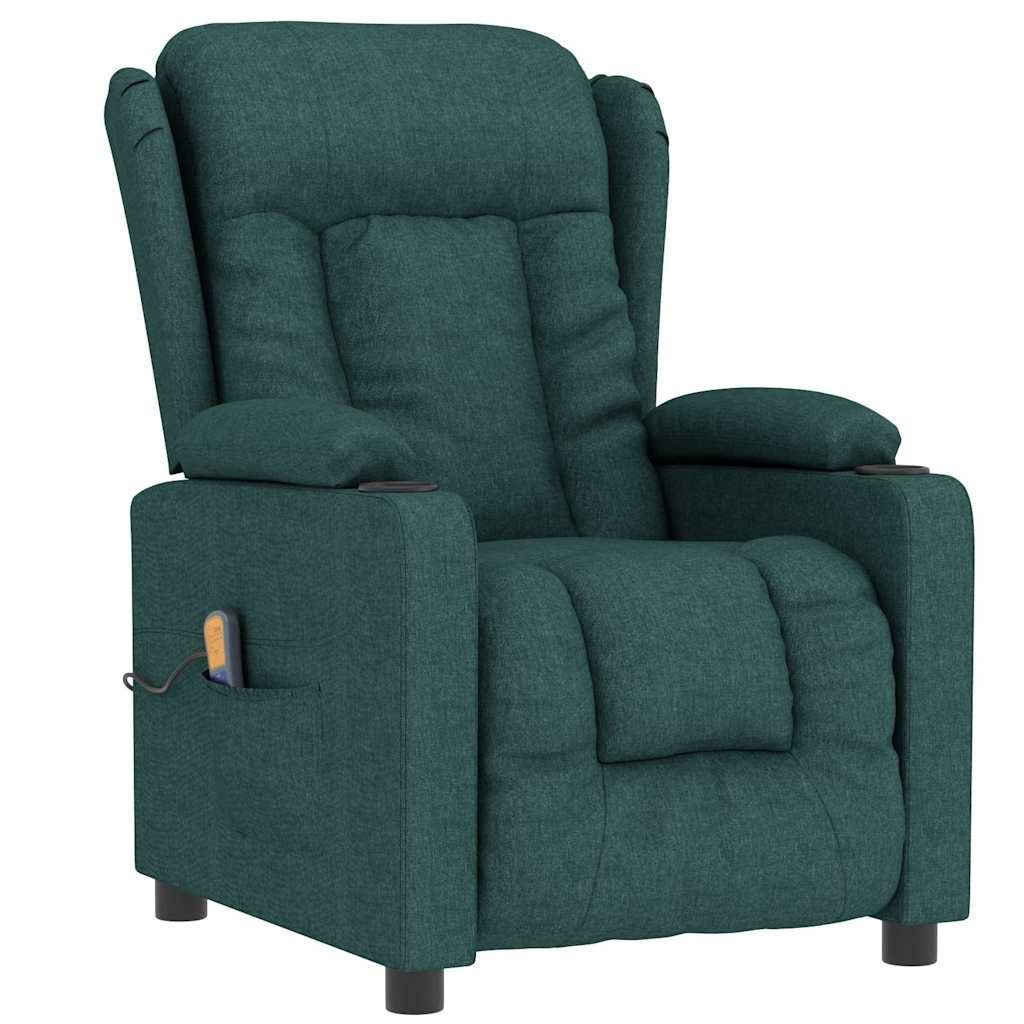 vidaXL Massagesessel Massagesessel Dunkelgrün Stoff (1-St)