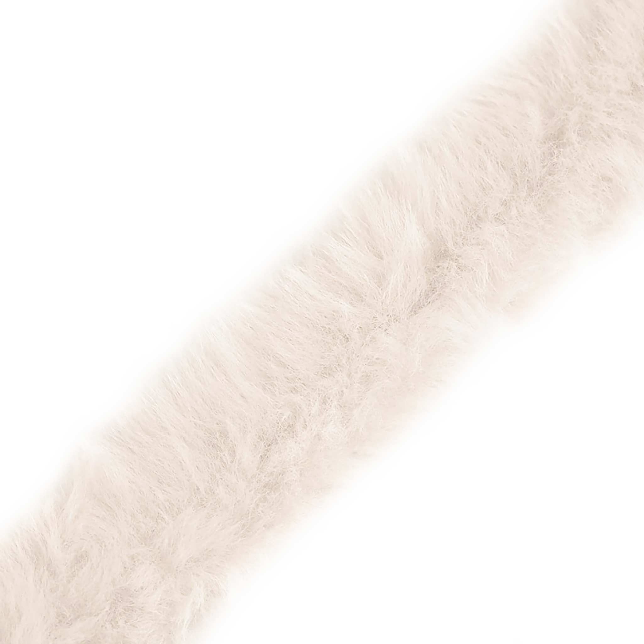 maDDma Webband Fellborte ab 1m x 1,5 cm Meterware Fellbesatz Kunstfell Fellstrang, creme