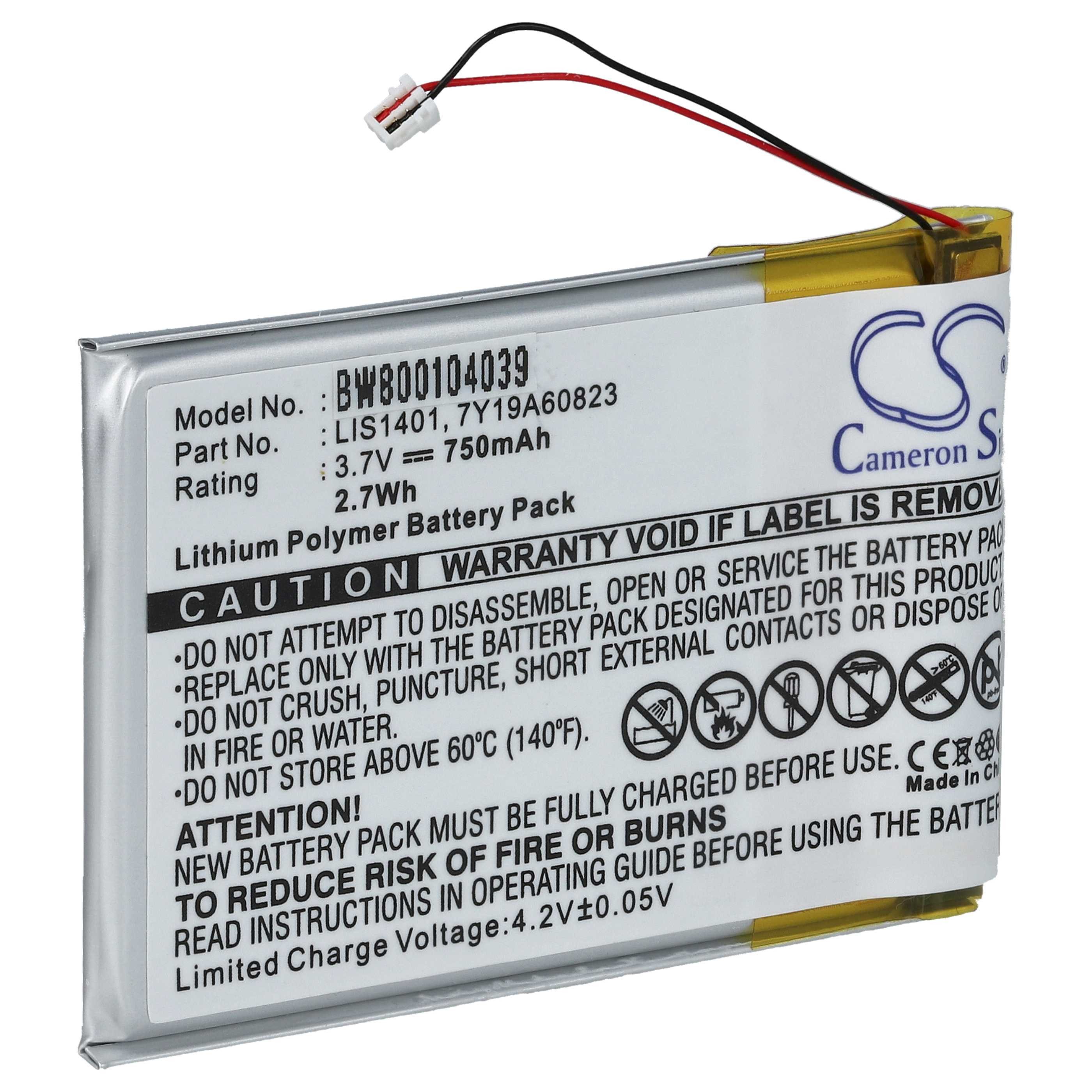 passend für Sony NWZ-S618FBLK, NWZ-S710, NWZ-S638FRED, NWZ-S616F, Akku