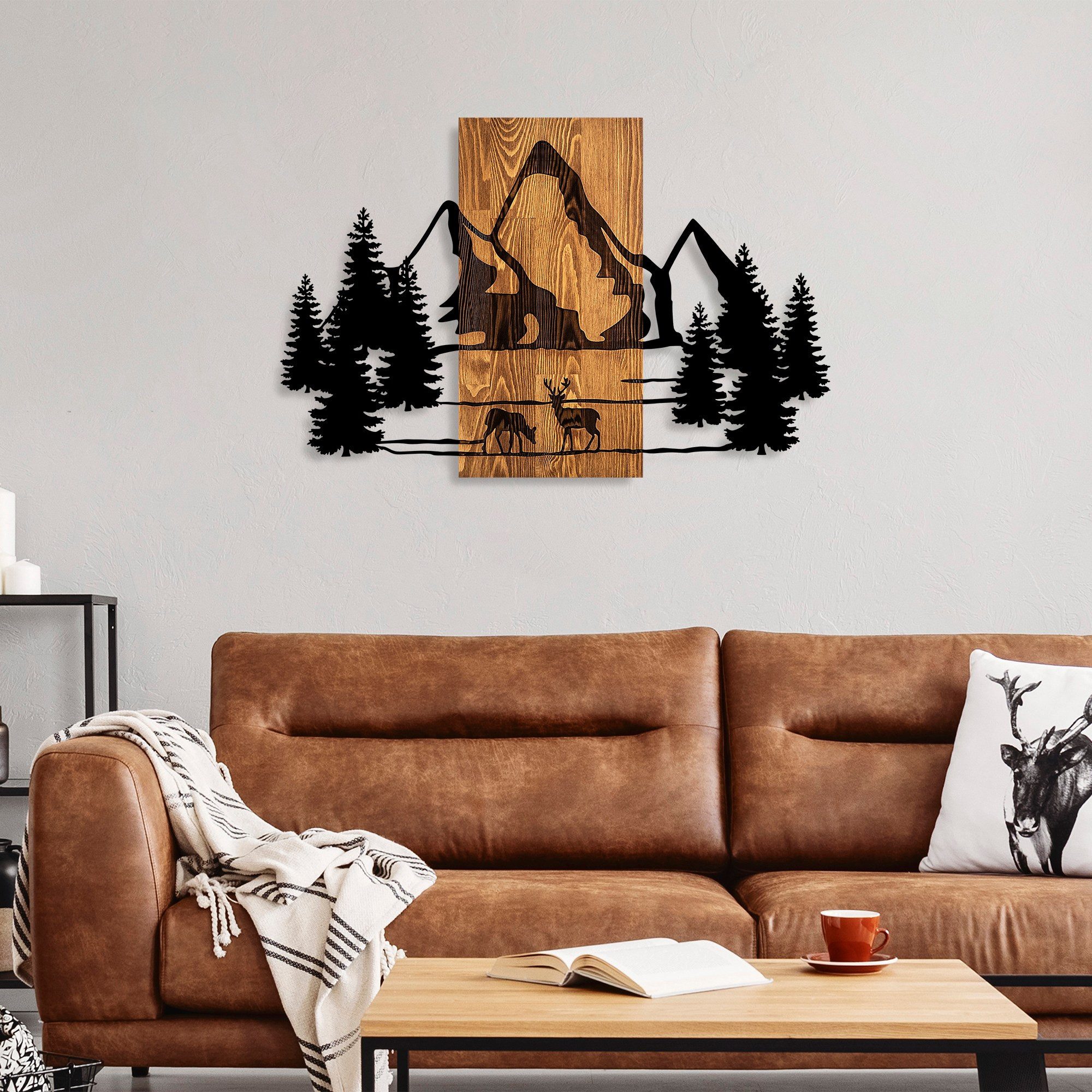 Wallity Wanddekoobjekt 100% WOODEN (Thickness: 3 cm) / METAL (Thickness: 1,5 mm), 57 x 88 cm – Bild 4 von 5