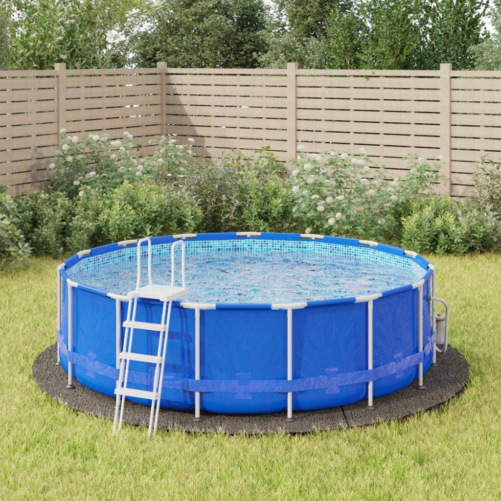 vidaXL Pool-Abdeckplane, Pool-Bodentuch Hellgrau Ø396 cm Polyester Geotextil