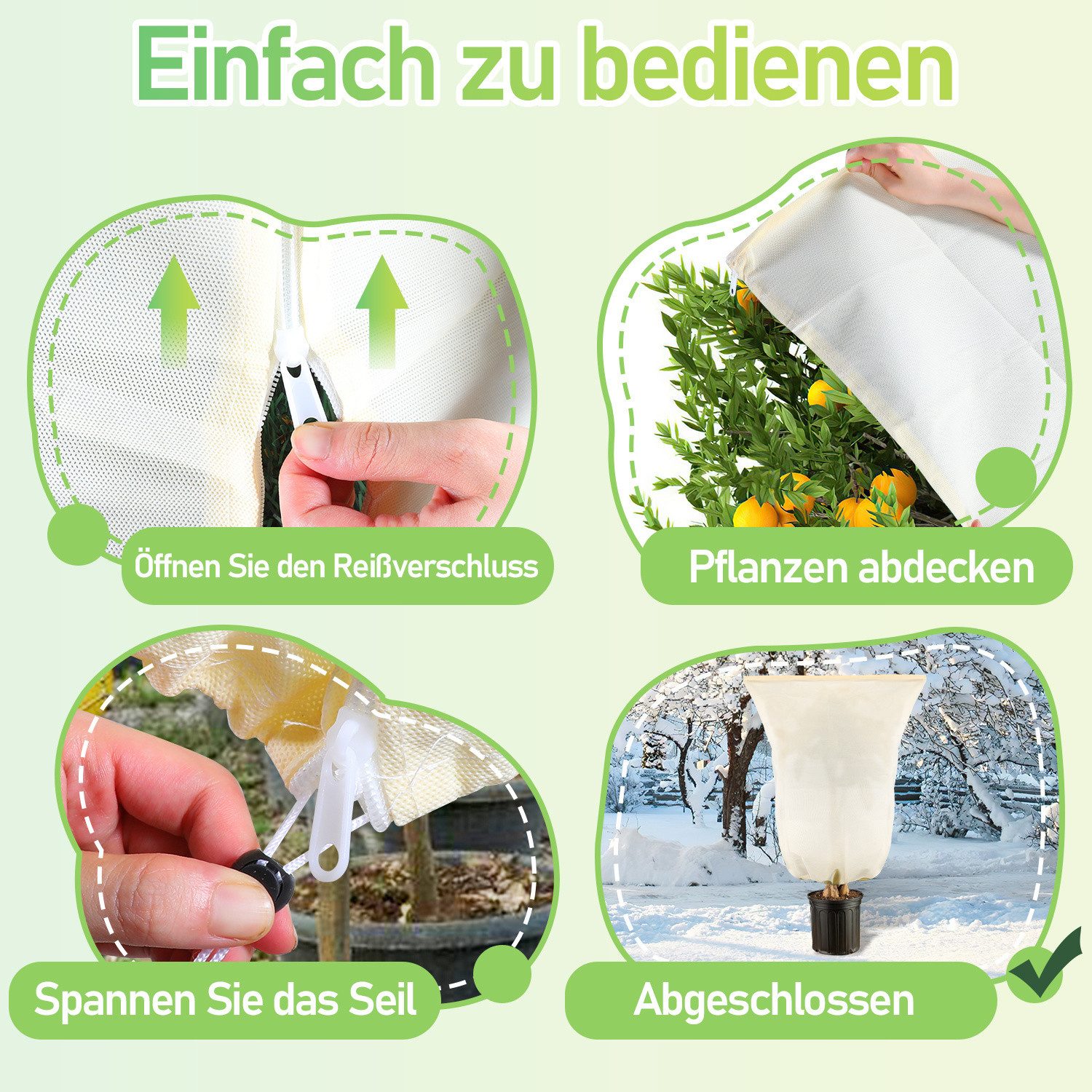 Clanmacy Winterschutzvlies 2X Winterschutz 80x100cm, Winterschutzhülle,für Pflanzen 100g/ – Bild 4 von 5