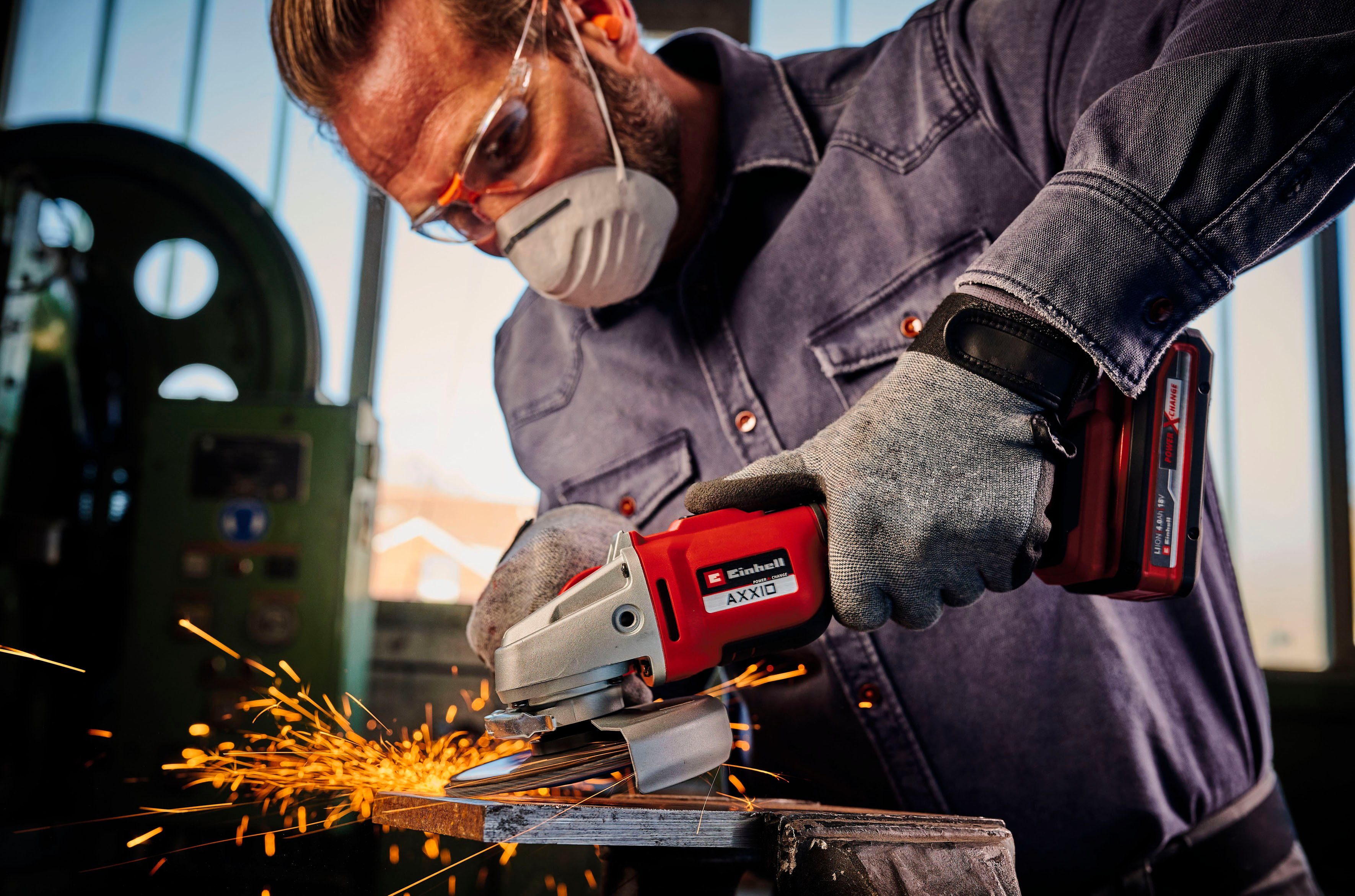 Einhell Akku-Winkelschleifer AXXIO 18/125, ohne Akku günstig online kaufen