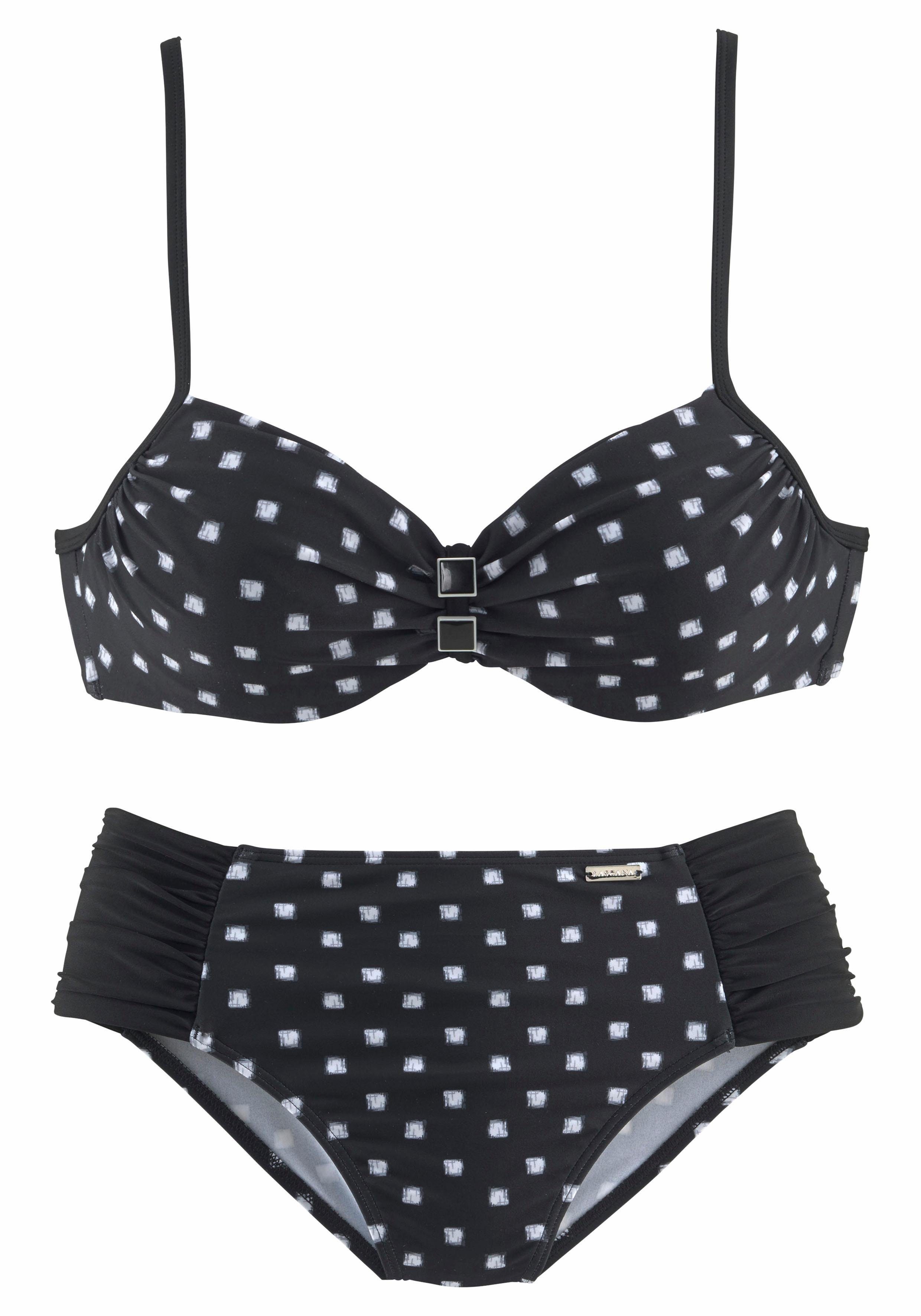 LASCANA Bügel-Bikini mit schwarz-weiß Zier-Accessoires