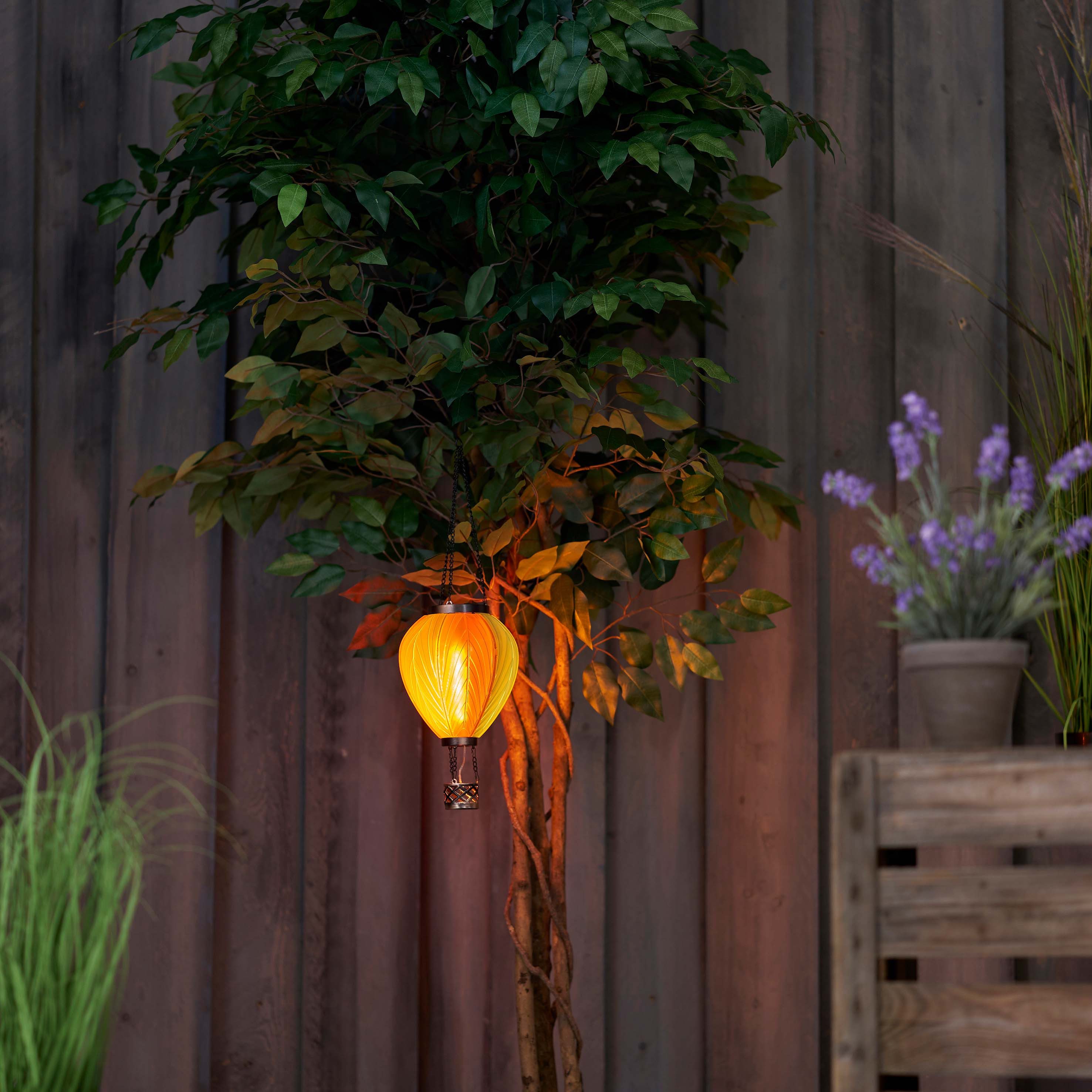 Northpoint LED-Hängeleuchte mit Solarpanel Laterne Heißluftballon Windlicht Garten Deko