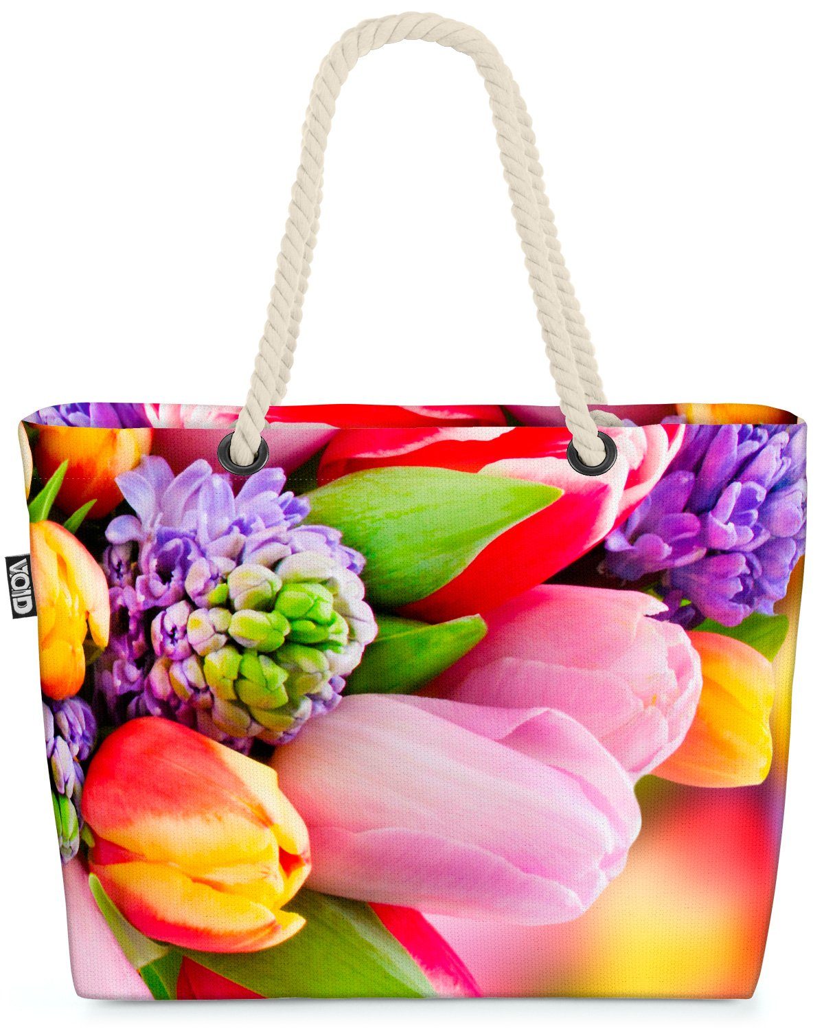 VOID Strandtasche (1-tlg), Blumenstrauß Frühling Tulpen Blumenstrauß Frühling Tulpen Blumen Mutt