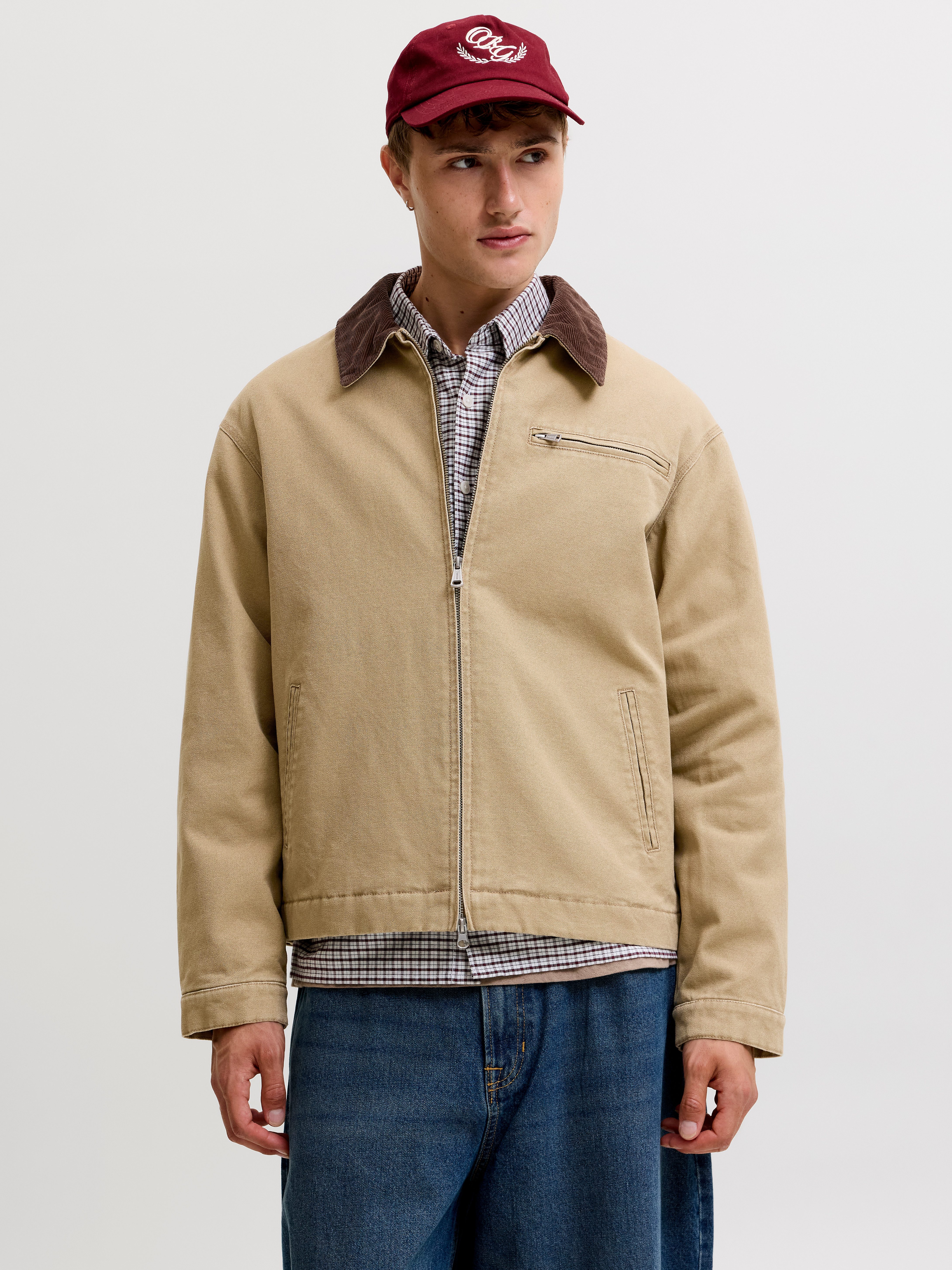 Jack & Jones Outdoorjacke JORCHAMBERI WORKER JACKET SN Baumwolle