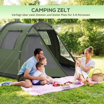 Outsunny Faltzelt Campingzelt mit Zwei Räumen