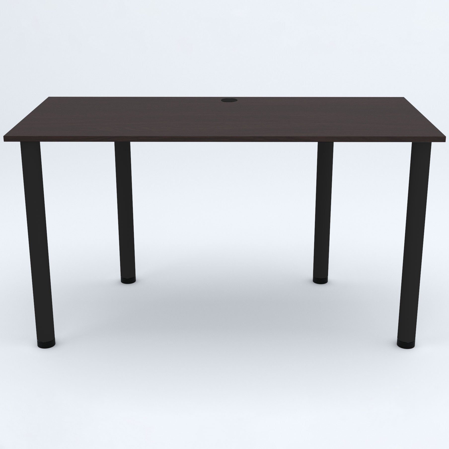 AKKE Schreibtisch, Schreibtisch Wenge PVC schwarze Kantenumleimung 2mm mit Beinen