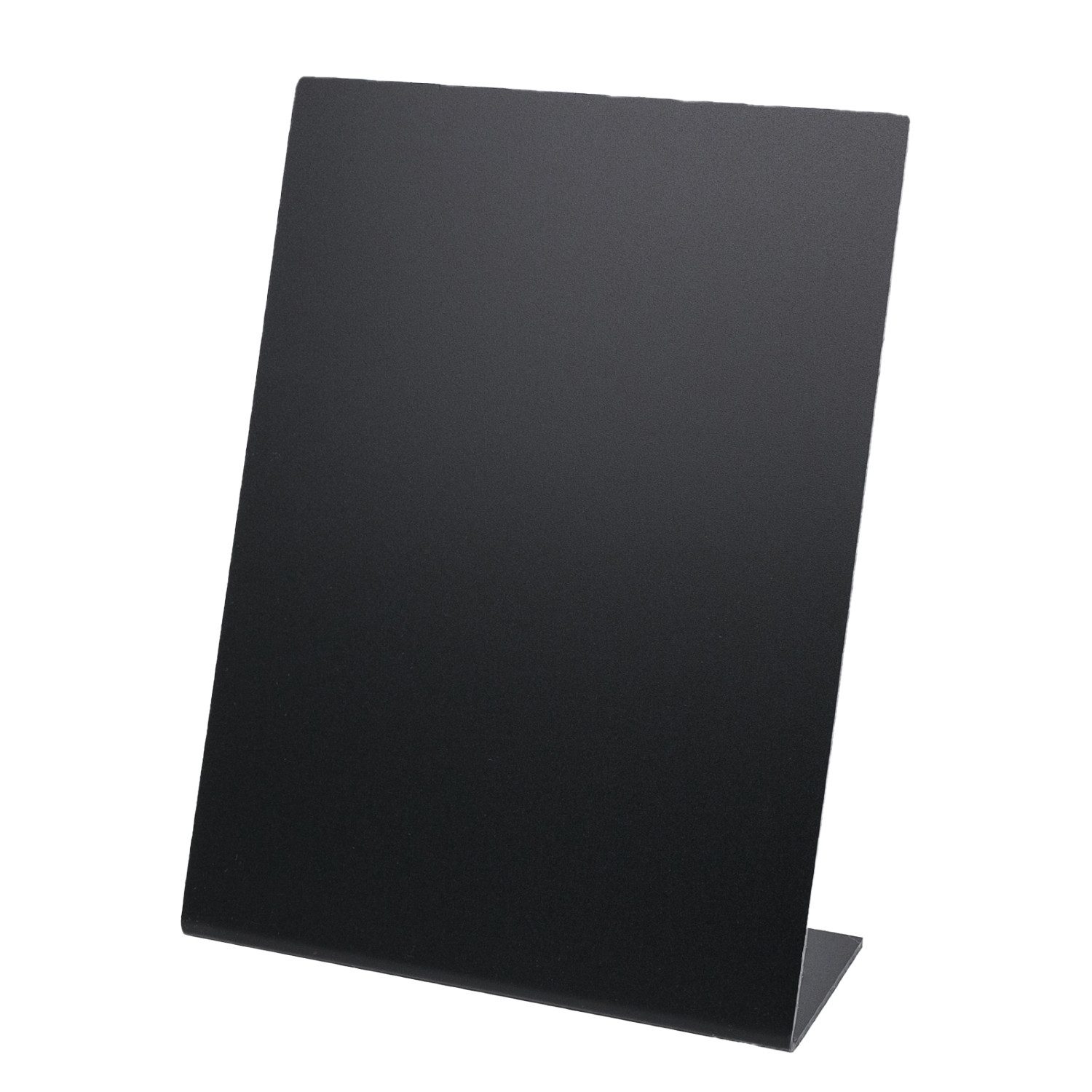 HMF Standtafel Tischaufsteller Kreidetafel, L-Aufsteller, (1-tlg), DIN A5 Hochformat, DIY Deko Kreidetafel, Schwarz