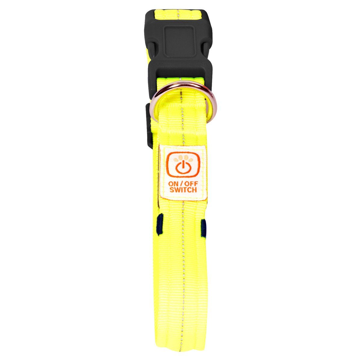 Leuchthalsband Flash Light Halsband USB Nylon gelb