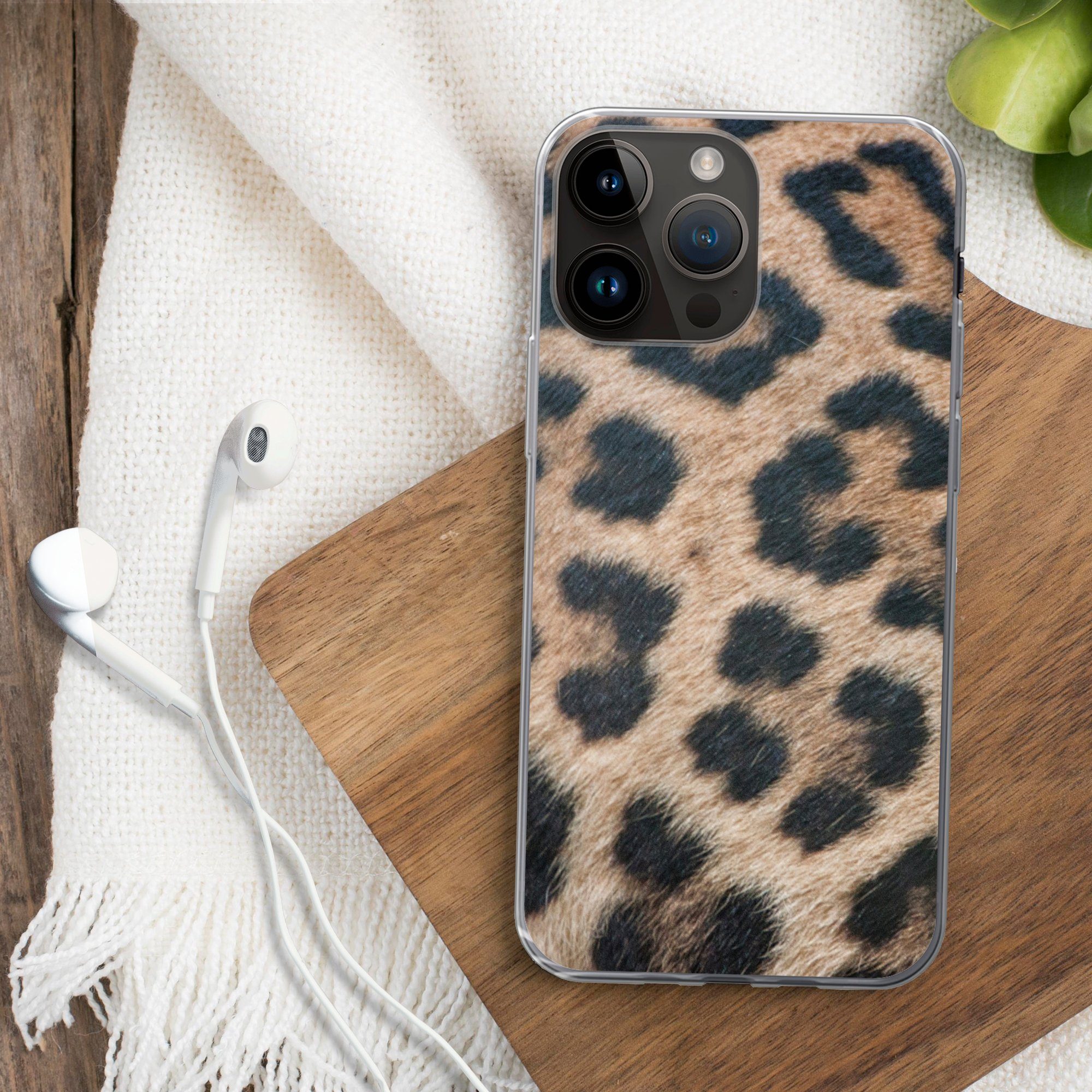 MuchoWow Handyhülle für Apple iPhone 14 Pro Leopardenmuster, Smartphone-Bumper, Print, Handy Schutzhülle Dünn – Bild 4 von 5