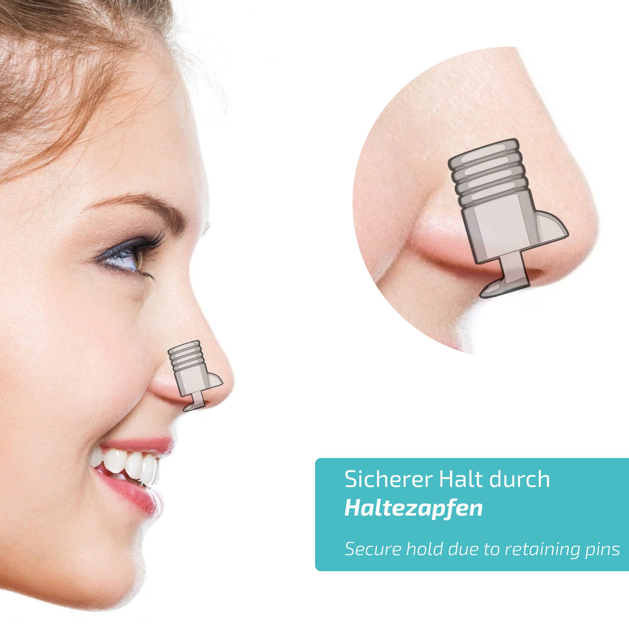 Nasivent Schnarchstopper NASIVENT Tube Plus - PREMIUM - Anti Schnarch Mittel, sanfte Schnarchtherapie und Atmenverbesserung