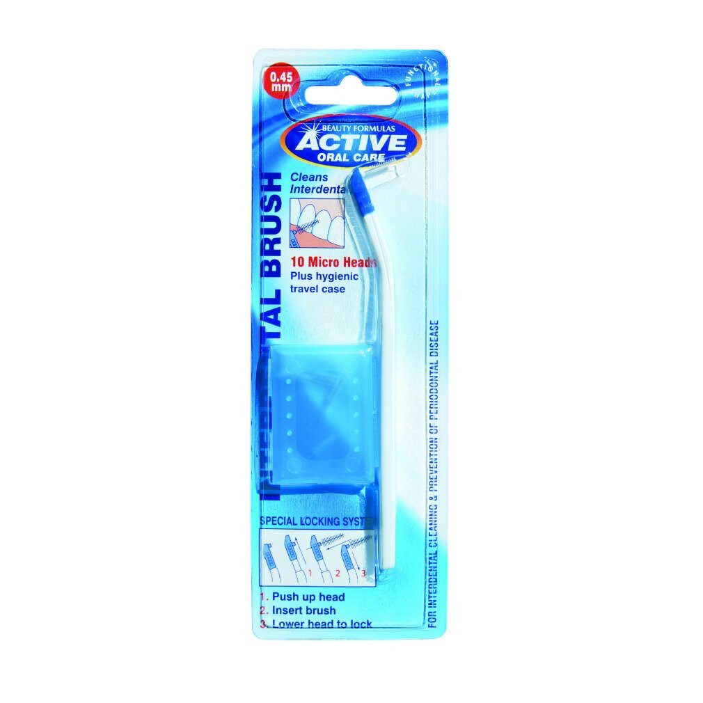 Beauty Formulas Interdentalbürsten ACTIVE ORAL CARE Interdentalbürste + Wechselkappen 0,45mm 10Stk.