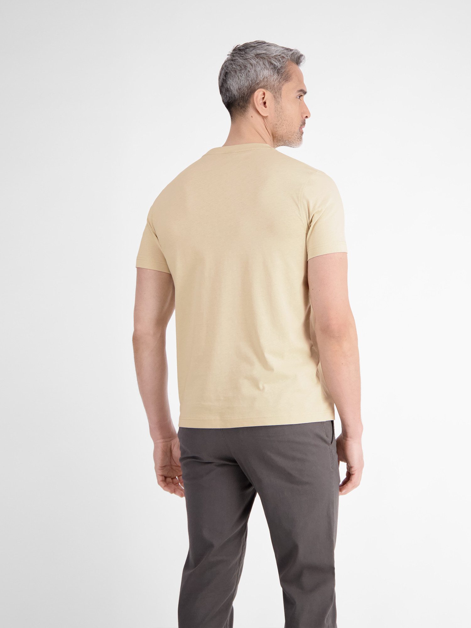 LERROS T-Shirt Basic T-Shirt mit Logostitck, unifarben Herren T-Shirt, ohne Aufdruck, einfarbig, unifarben, 100% Baumwolle
