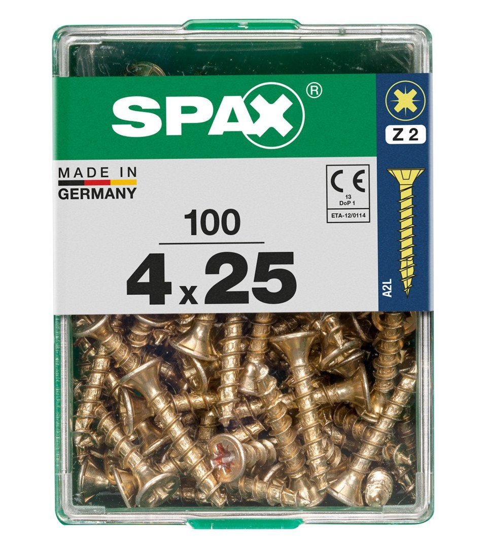 Holzbauschraube Spax Universalschrauben 4.0 x 25 mm PZ 2 - 100